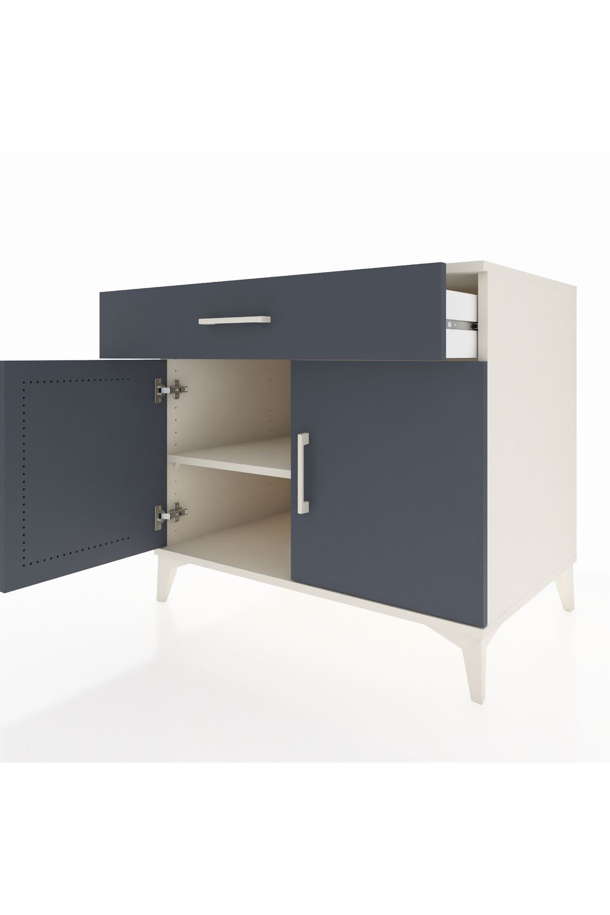 Kronos Şifonyer Tek Raflı Tek Çekmeceli 2 Kapaklı 88x59x80 - S69M035V2C