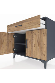 Kronos Şifonyer Tek Raflı Tek Çekmeceli 2 Kapaklı 88x59x80 - S69M035V6C