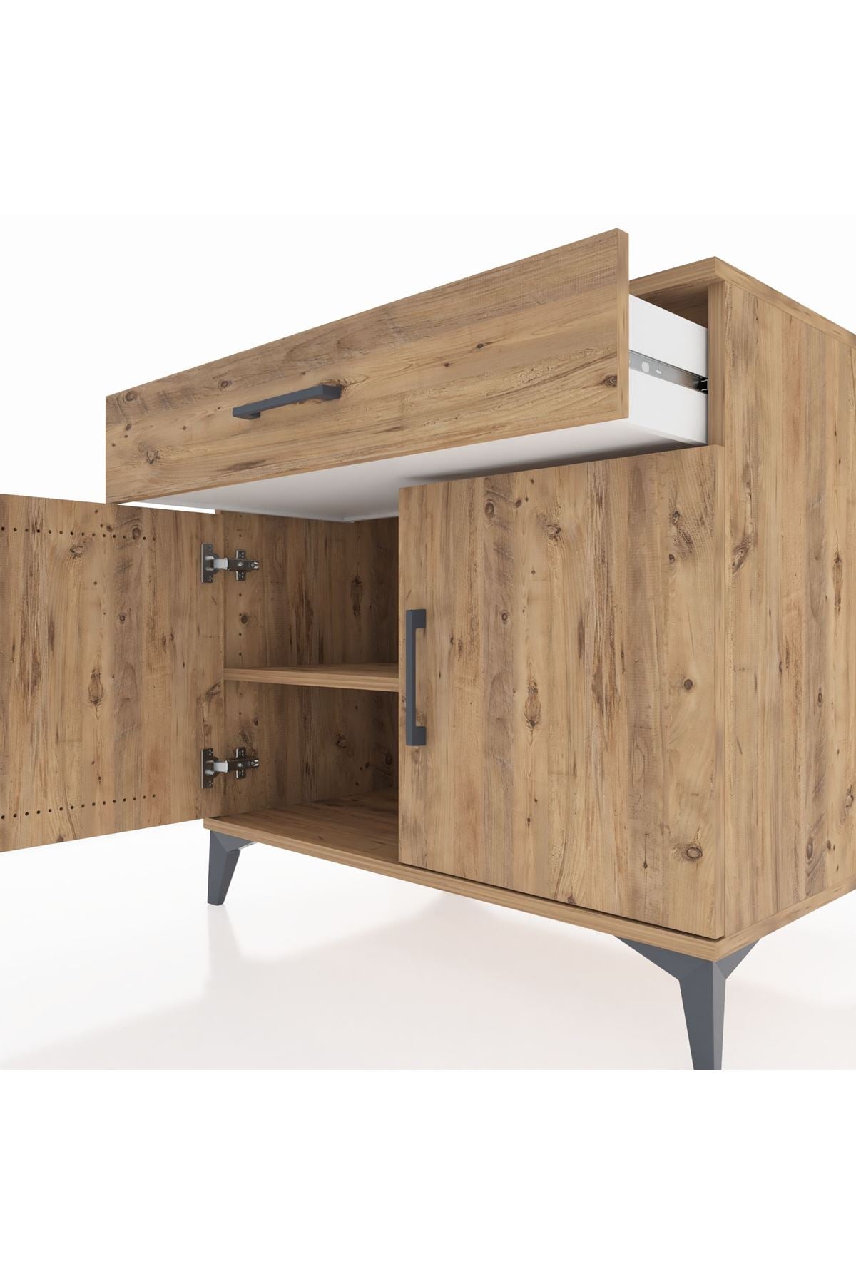 Kronos Şifonyer Tek Raflı Tek Çekmeceli 2 Kapaklı 88x59x80 - S69M035V9C