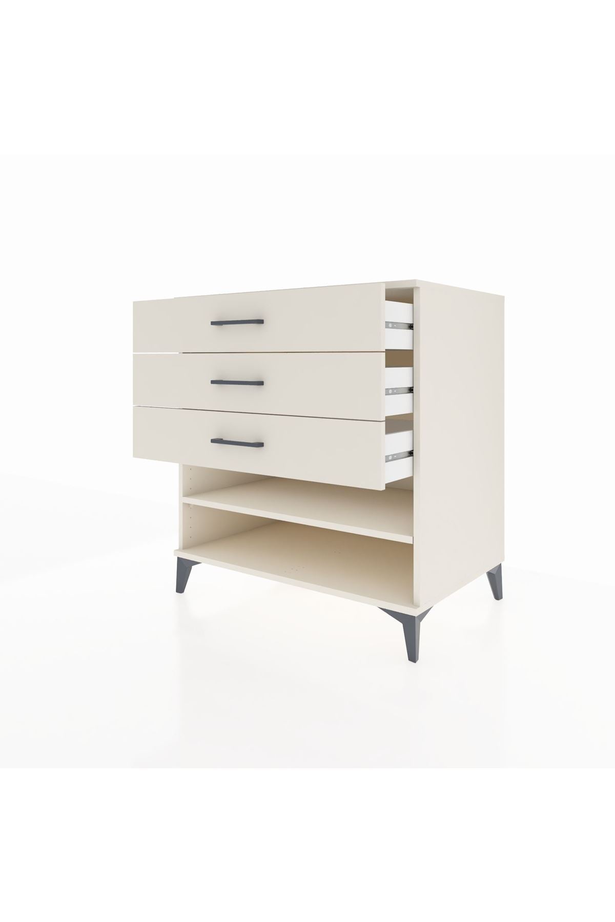 Kronos Şifonyer Tek Raflı 3 Çekmeceli 88x59x96 - S70M003V1C