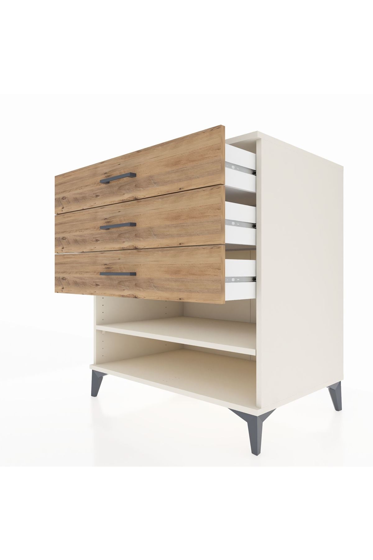Kronos Şifonyer Tek Raflı 3 Çekmeceli 88x59x96 - S70M003V3C