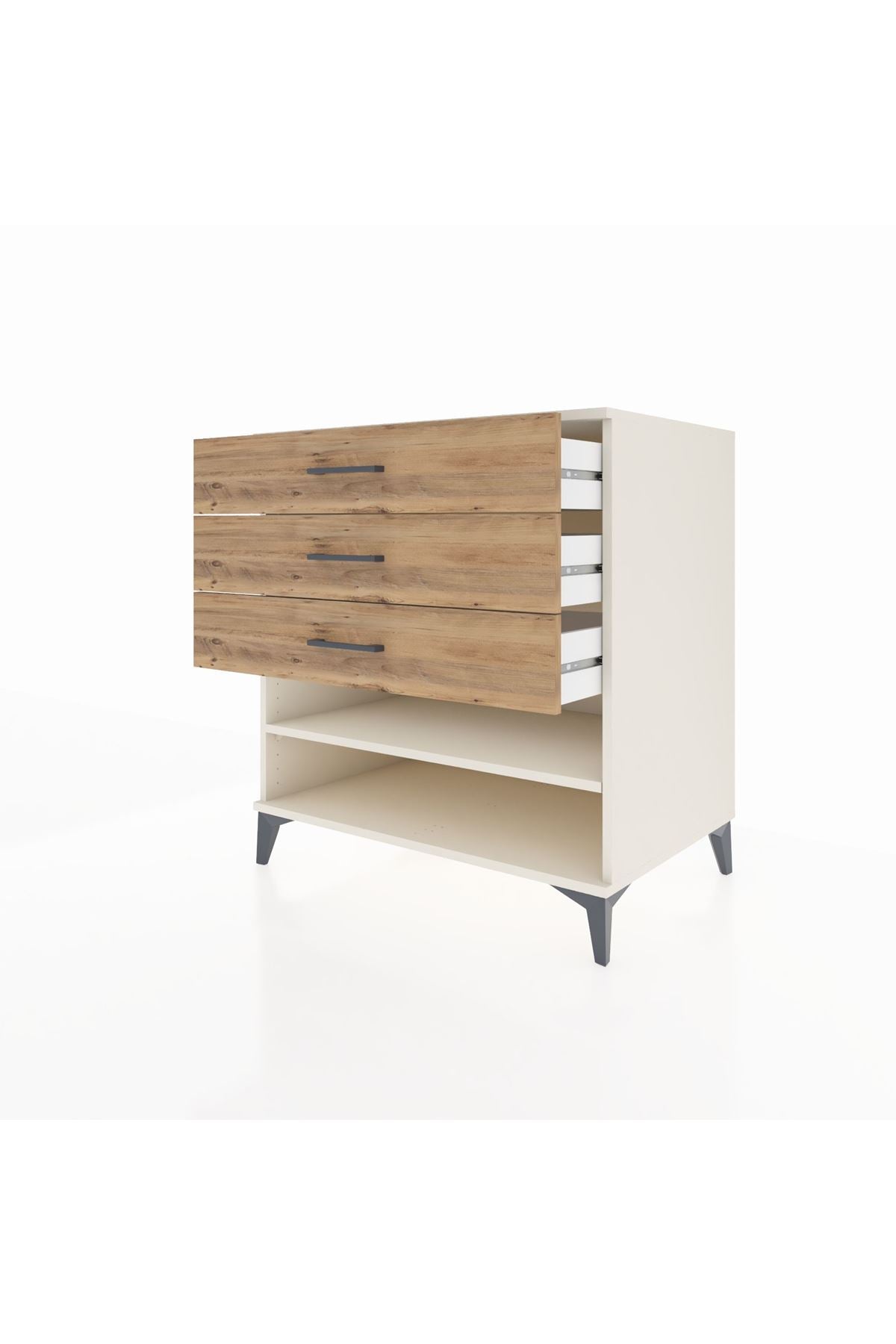 Kronos Şifonyer Tek Raflı 3 Çekmeceli 88x59x96 - S70M003V3C