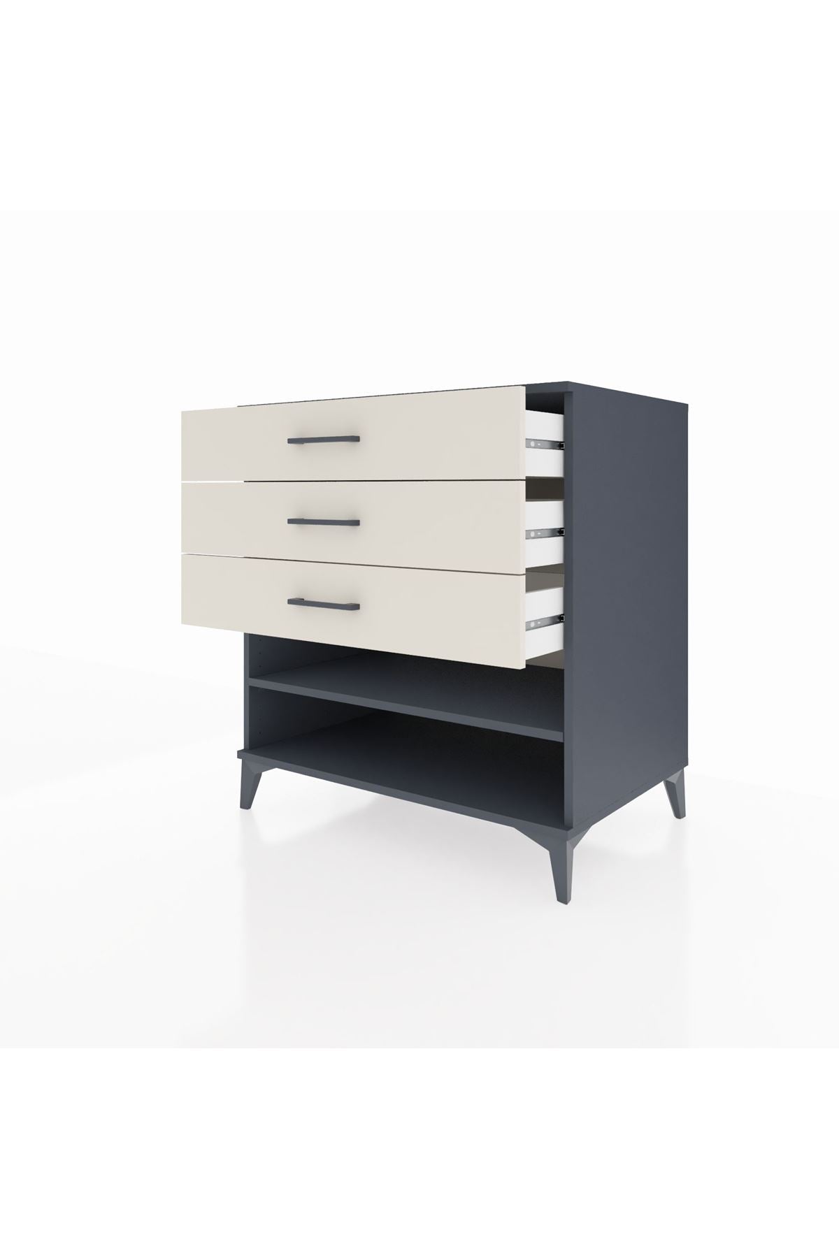 Kronos Şifonyer Tek Raflı 3 Çekmeceli 88x59x96 - S70M003V4C