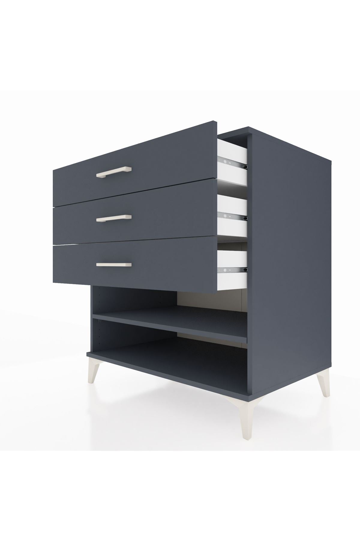 Kronos Şifonyer Tek Raflı 3 Çekmeceli 88x59x96 - S70M003V5C