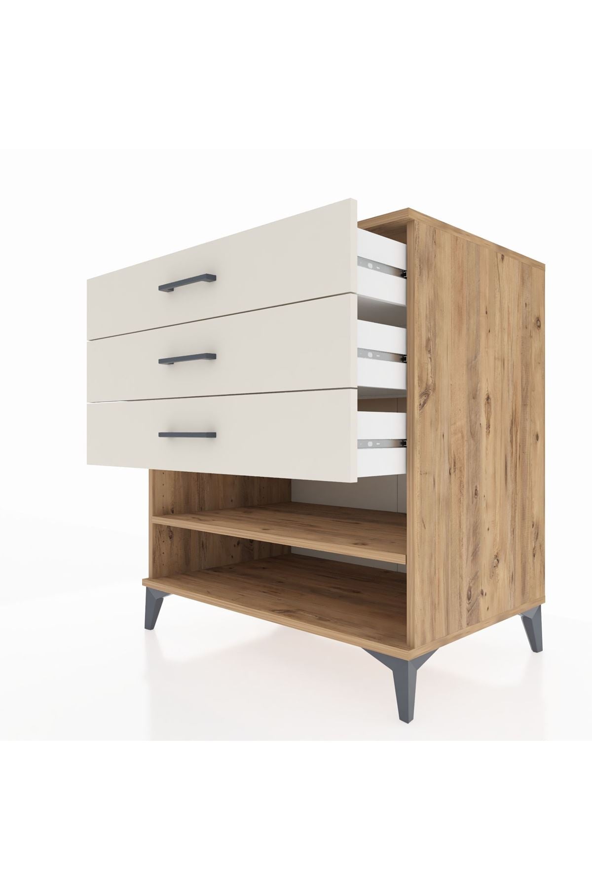 Kronos Şifonyer Tek Raflı 3 Çekmeceli 88x59x96 - S70M003V7C