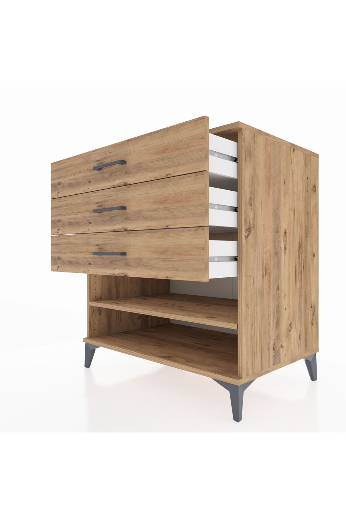 Kronos Şifonyer Tek Raflı 3 Çekmeceli 88x59x96 - S70M003V9C