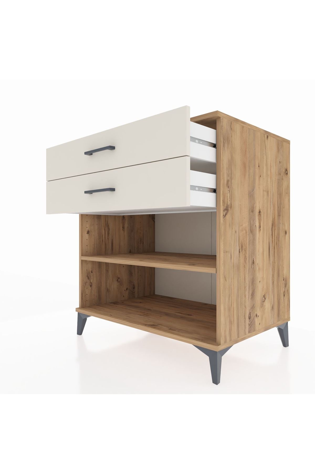 Kronos Şifonyer Tek Raflı 2 Çekmeceli 88x59x96 - S70M004V7C