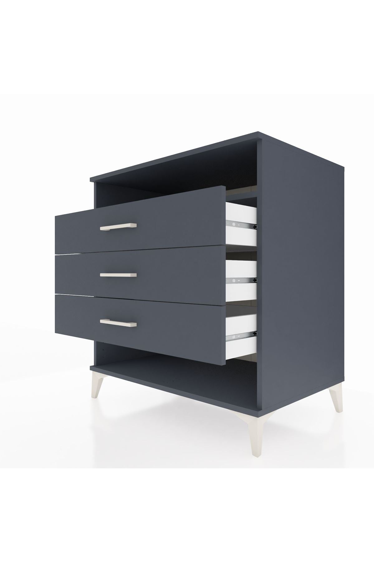 Kronos Şifonyer Tek Raflı 3 Çekmeceli 88x59x96 - S70M008V5C