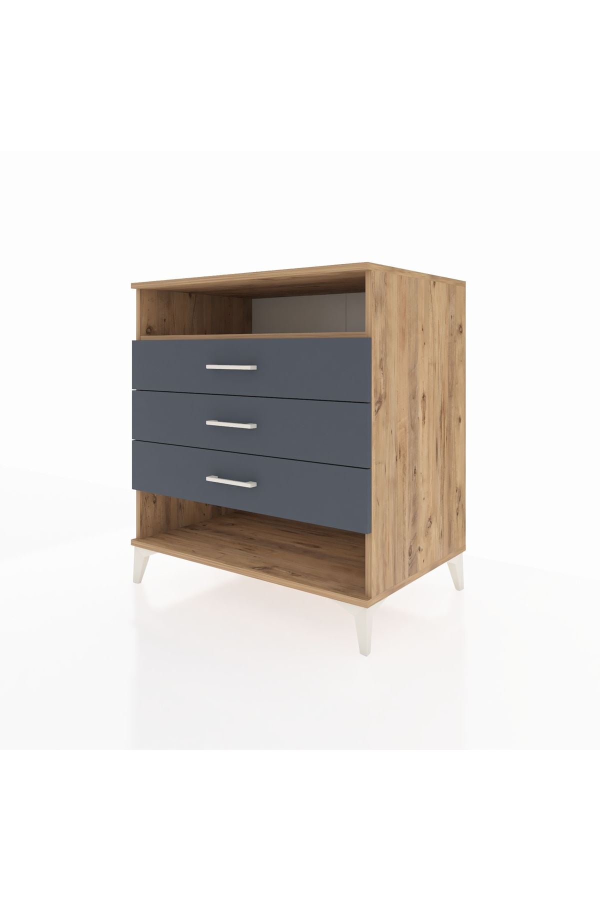 Kronos Şifonyer Tek Raflı 3 Çekmeceli 88x59x96 - S70M008V8C