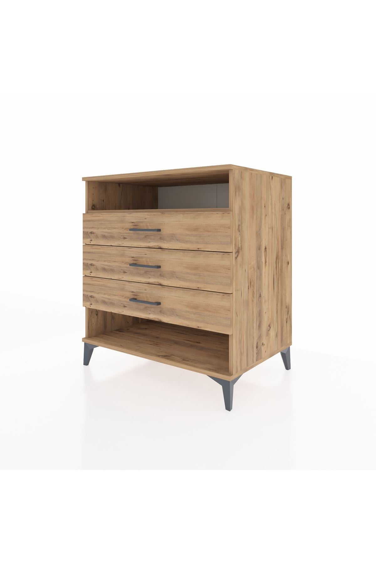 Kronos Şifonyer Tek Raflı 3 Çekmeceli 88x59x96 - S70M008V9C