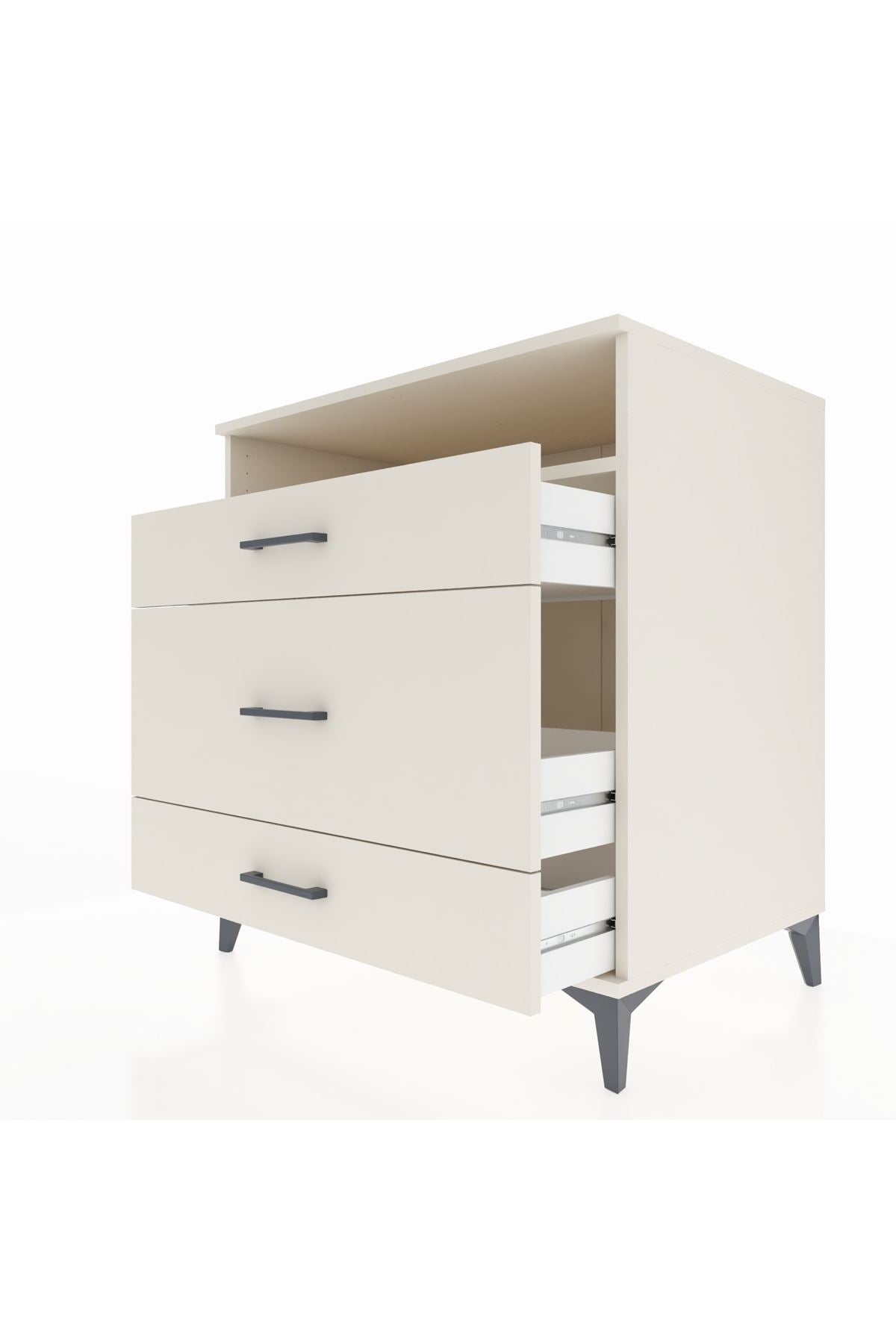 Kronos Şifonyer Tek Raflı 3 Çekmeceli 88x59x96 - S70M020V1C