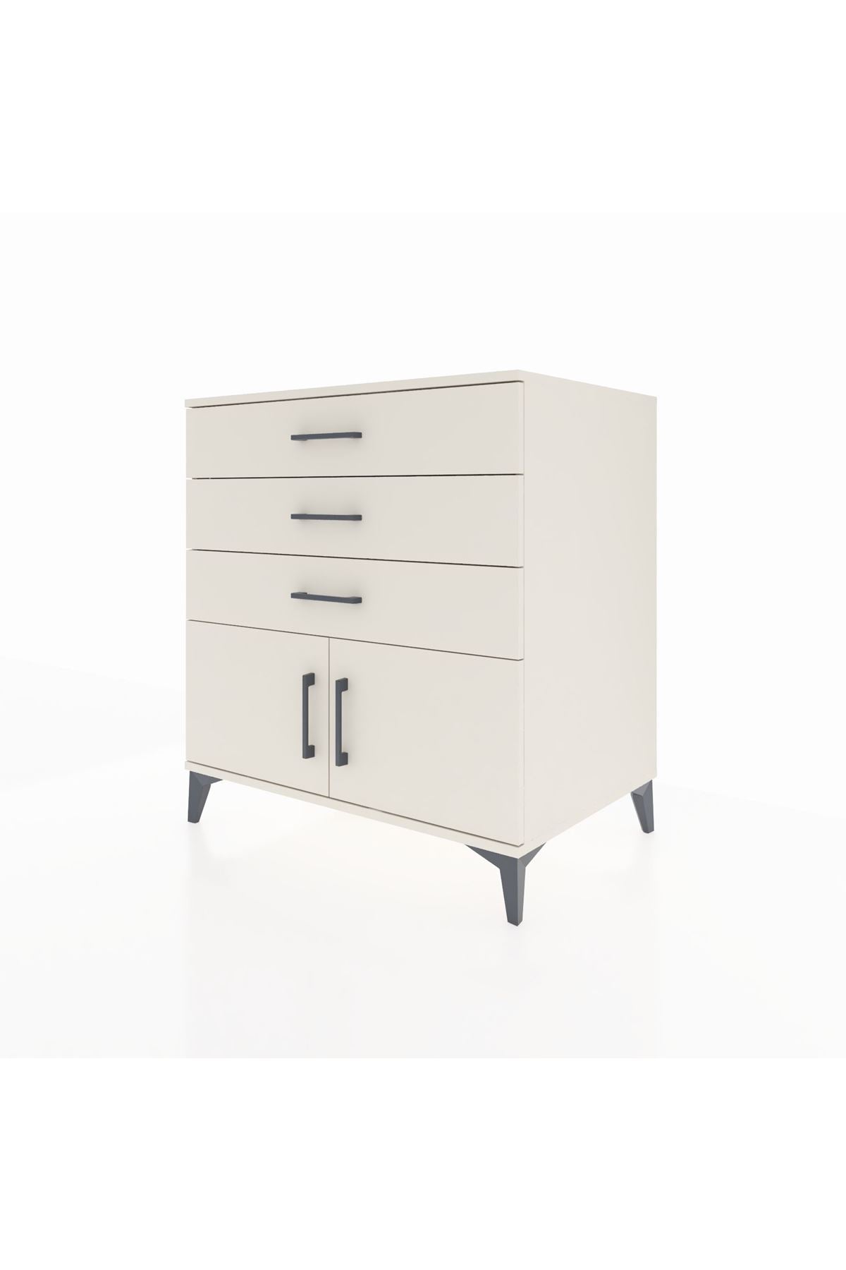 Kronos Şifonyer Tek Raflı 3 Çekmeceli 2 Kapaklı 88x59x96 - S70M023V1C