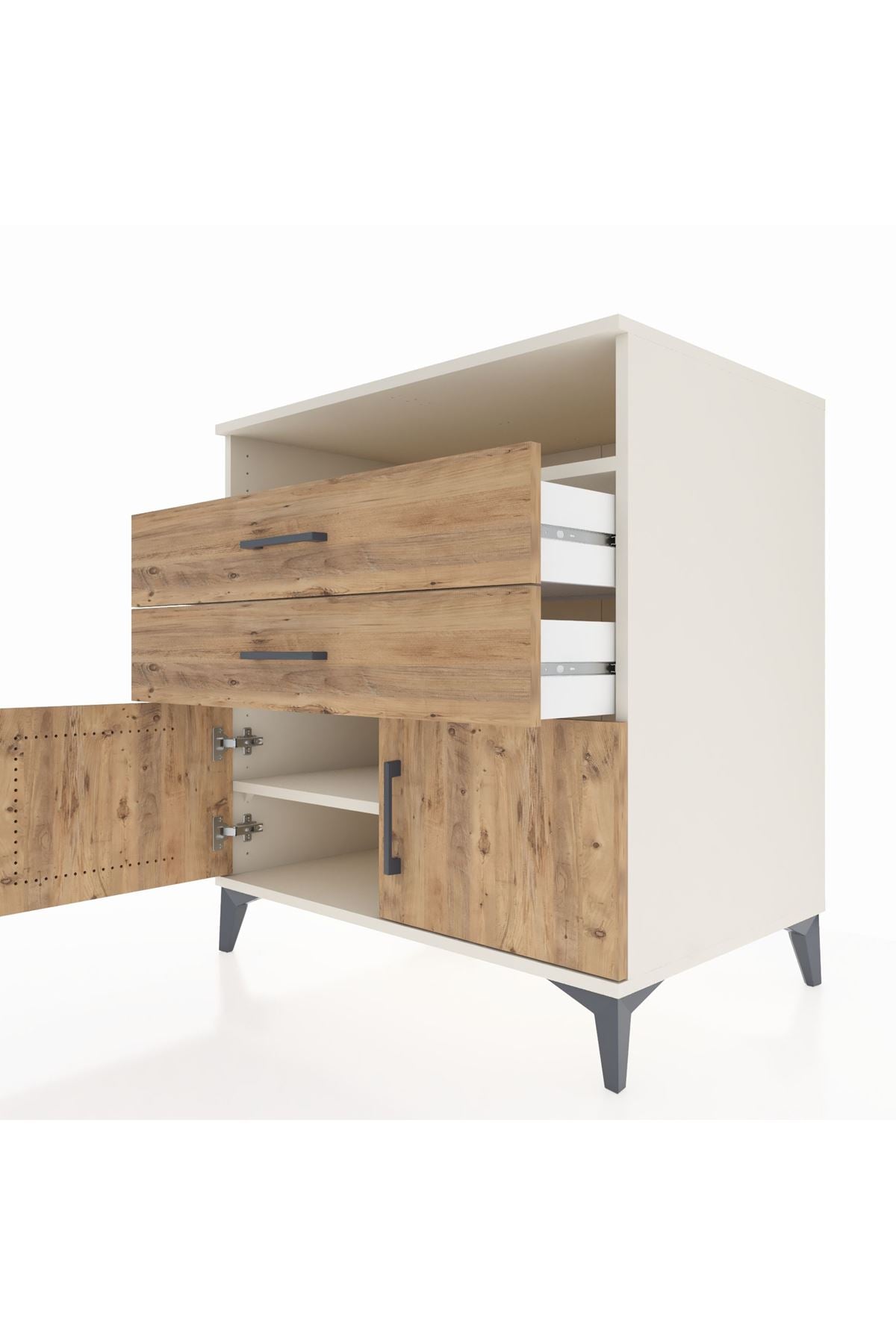 Kronos Şifonyer 2 Raflı 2 Çekmeceli 2 Kapaklı 88x59x96 - S70M024V3C