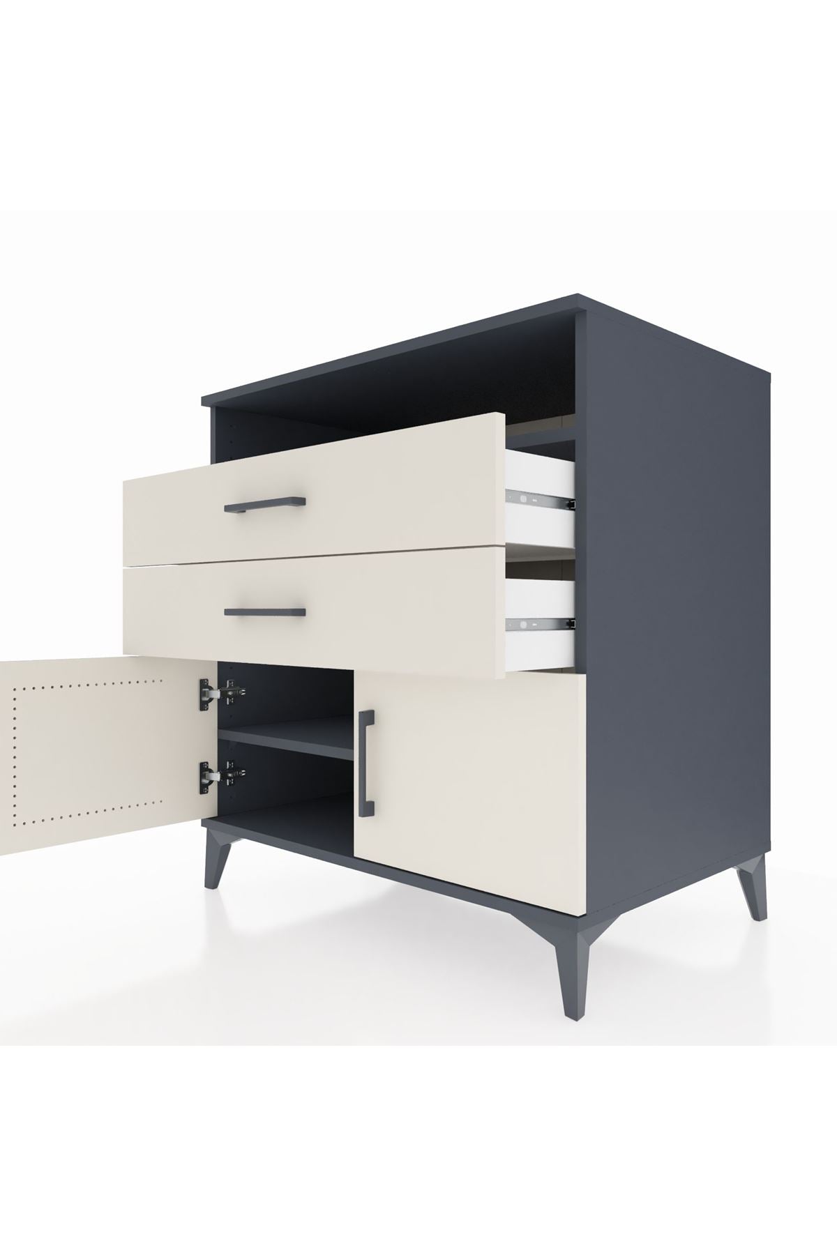 Kronos Şifonyer 2 Raflı 2 Çekmeceli 2 Kapaklı 88x59x96 - S70M024V4C