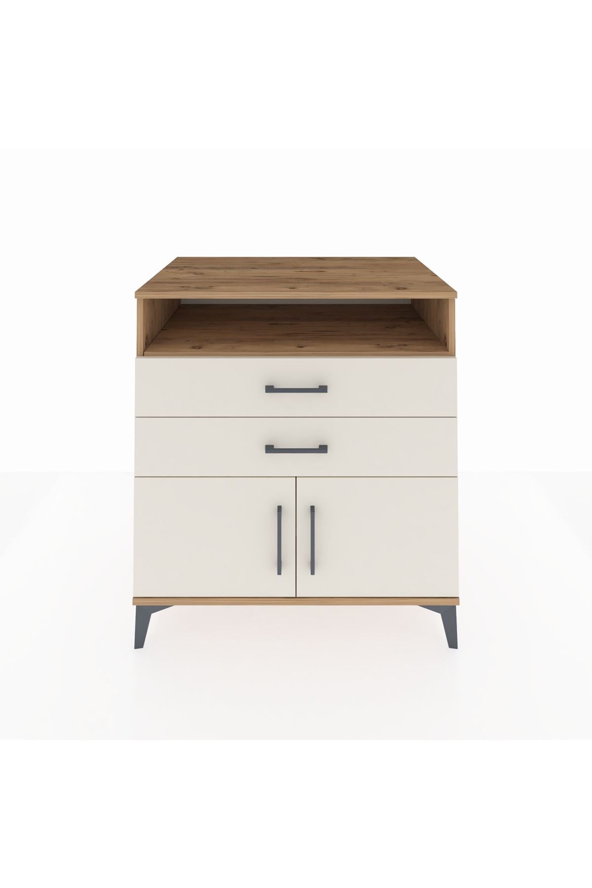 Kronos Şifonyer 2 Raflı 2 Çekmeceli 2 Kapaklı 88x59x96 - S70M024V7C