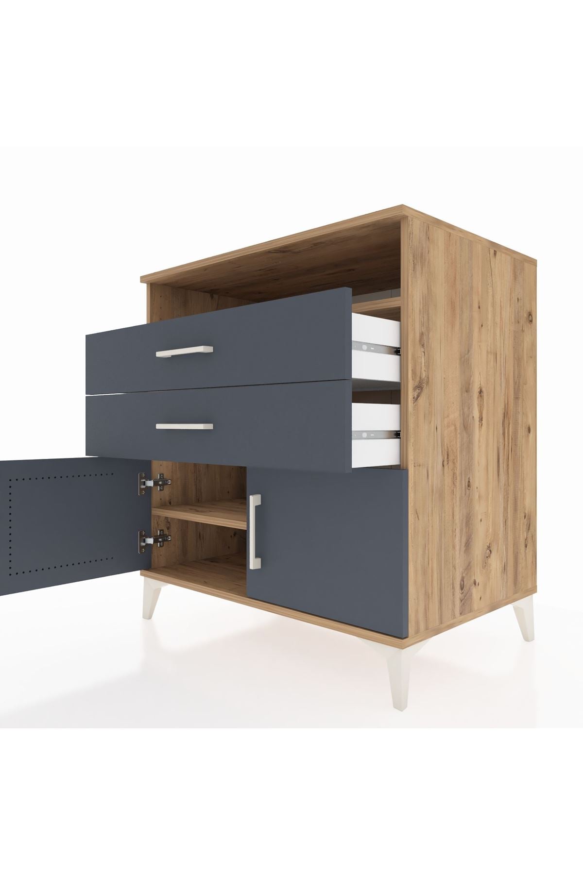Kronos Şifonyer 2 Raflı 2 Çekmeceli 2 Kapaklı 88x59x96 - S70M024V8C