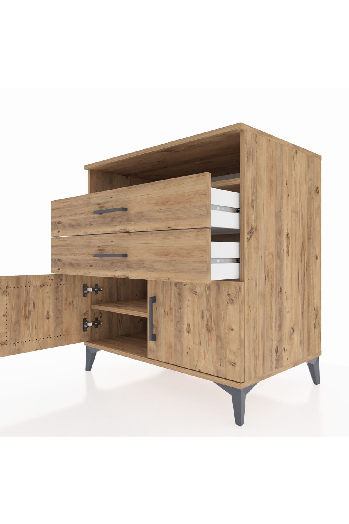 Kronos Şifonyer 2 Raflı 2 Çekmeceli 2 Kapaklı 88x59x96 - S70M024V9C