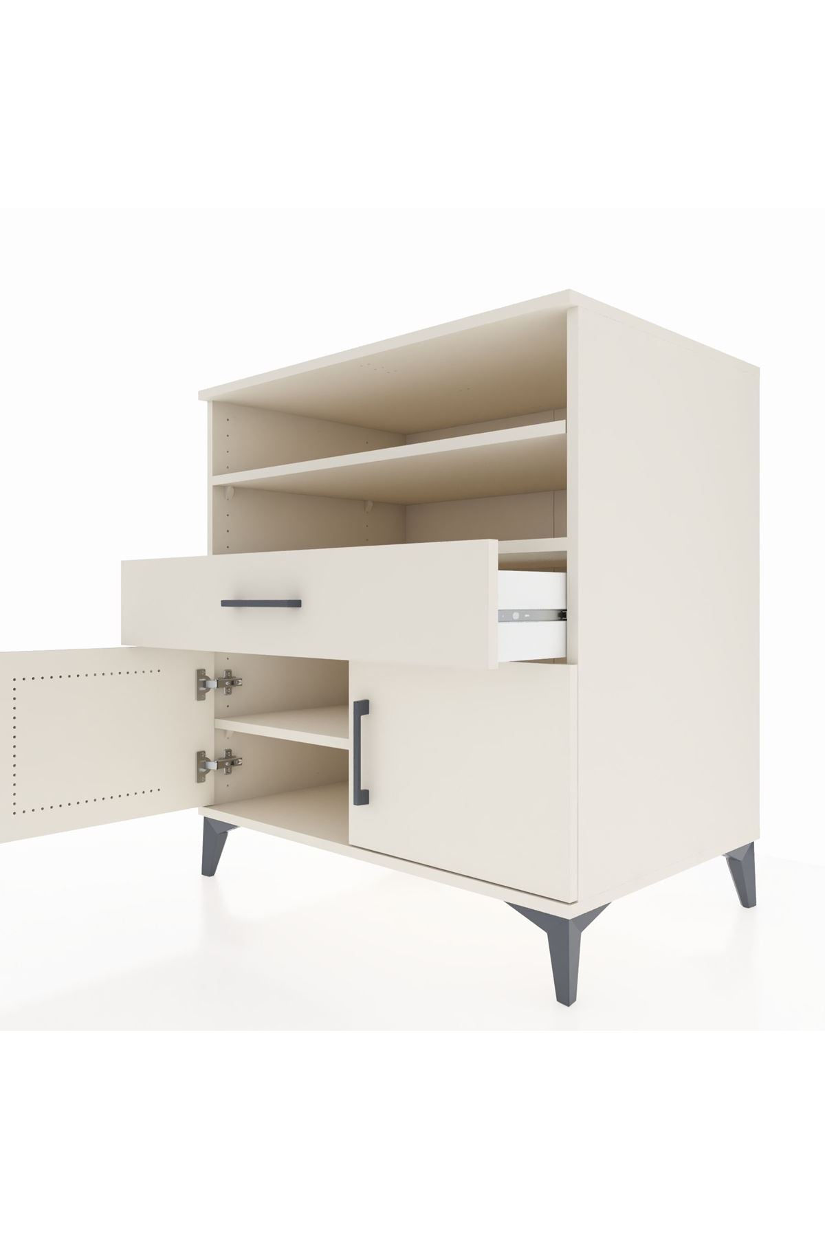 Kronos Şifonyer 3 Raflı Tek Çekmeceli 2 Kapaklı 88x59x96 - S70M025V1C