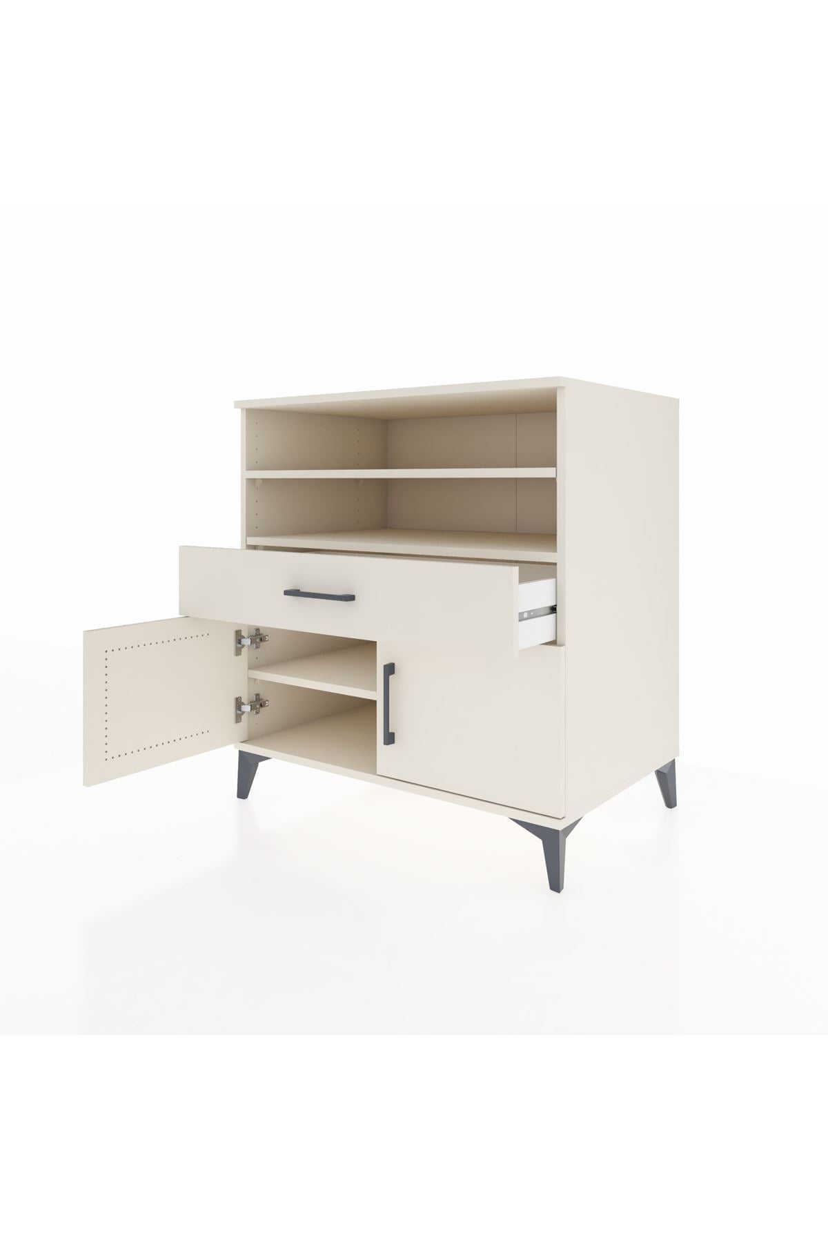 Kronos Şifonyer 3 Raflı Tek Çekmeceli 2 Kapaklı 88x59x96 - S70M025V1C