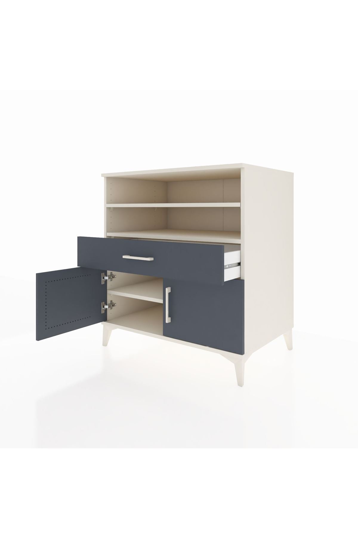 Kronos Şifonyer 3 Raflı Tek Çekmeceli 2 Kapaklı 88x59x96 - S70M025V2C