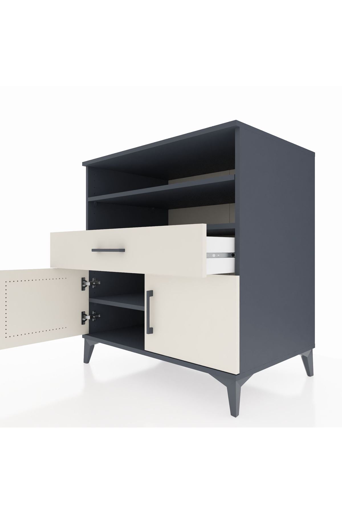 Kronos Şifonyer 3 Raflı Tek Çekmeceli 2 Kapaklı 88x59x96 - S70M025V4C