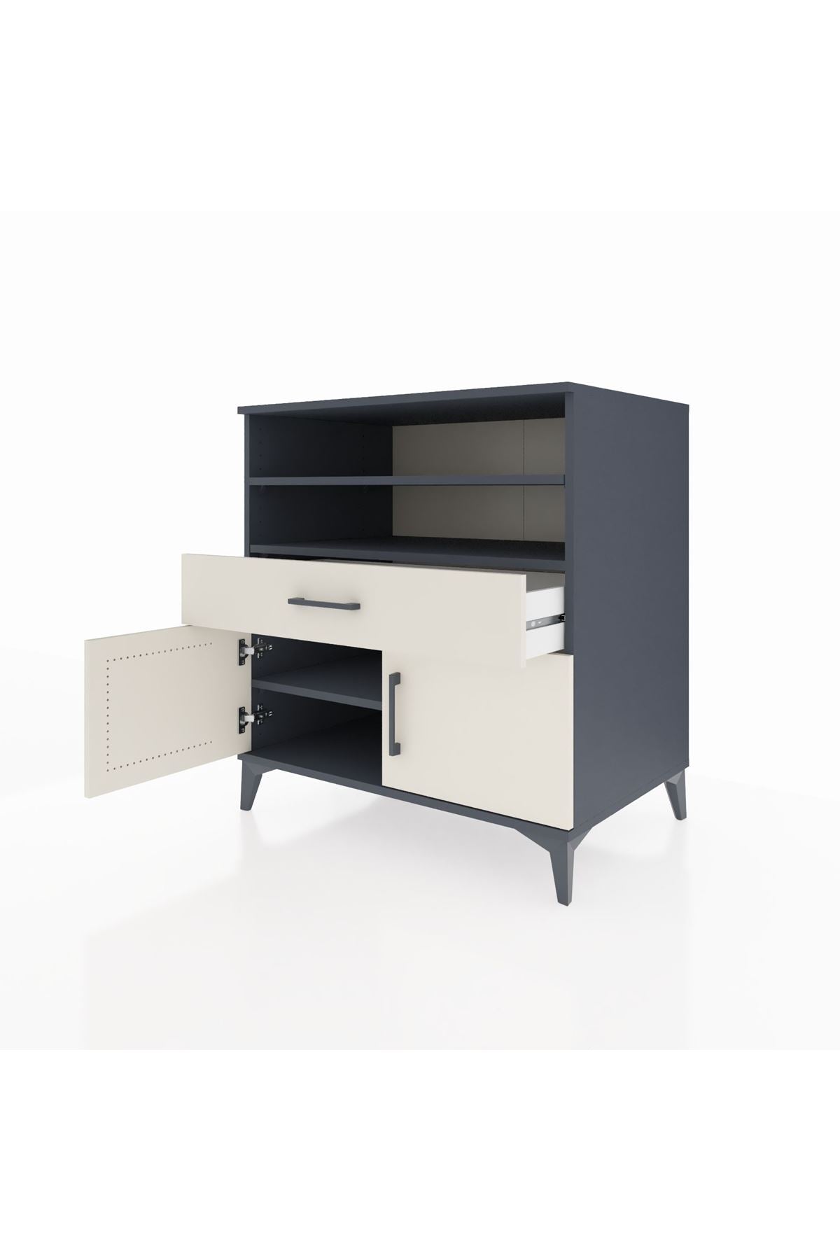 Kronos Şifonyer 3 Raflı Tek Çekmeceli 2 Kapaklı 88x59x96 - S70M025V4C