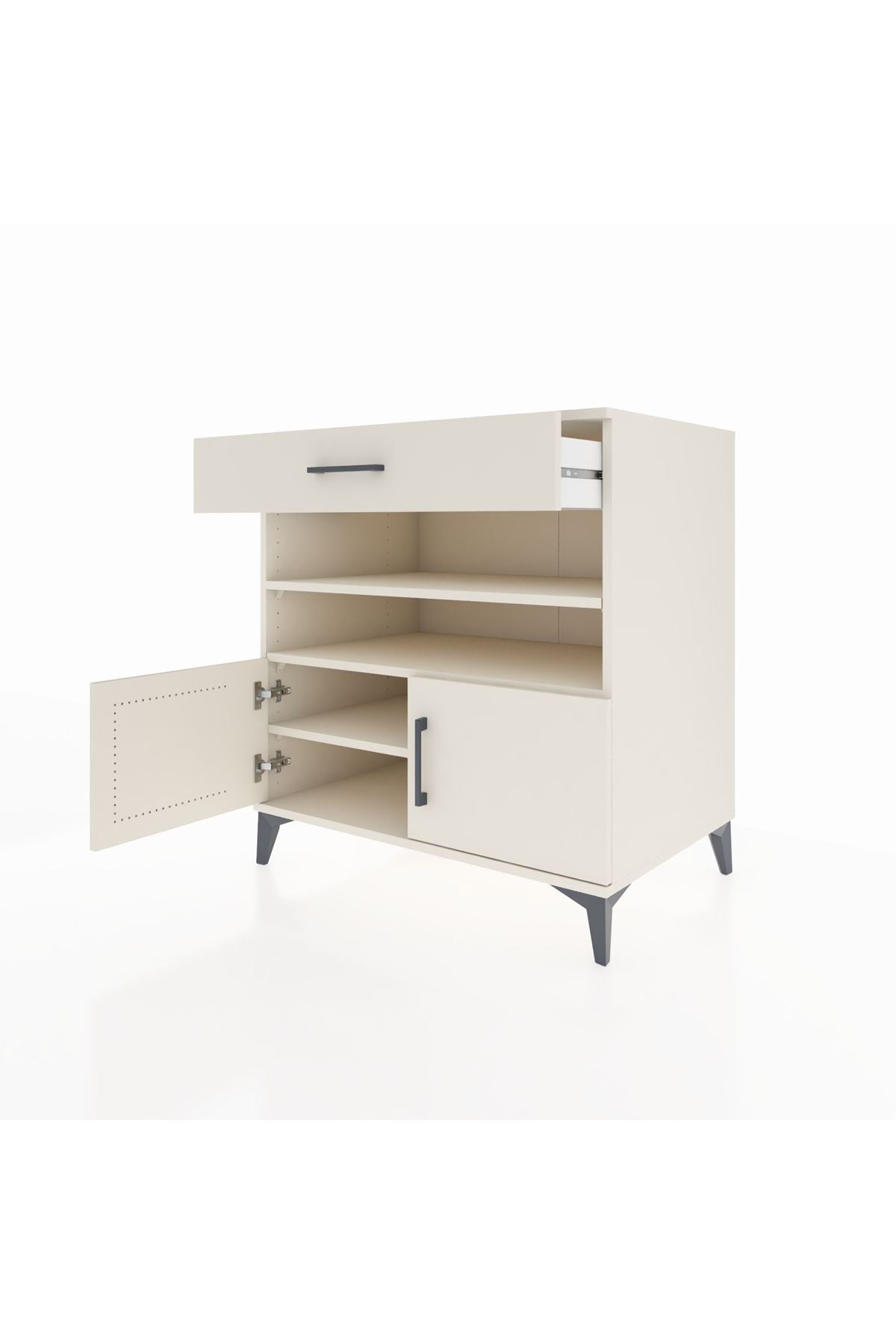 Kronos Şifonyer 3 Raflı Tek Çekmeceli 2 Kapaklı 88x59x96 - S70M026V1C