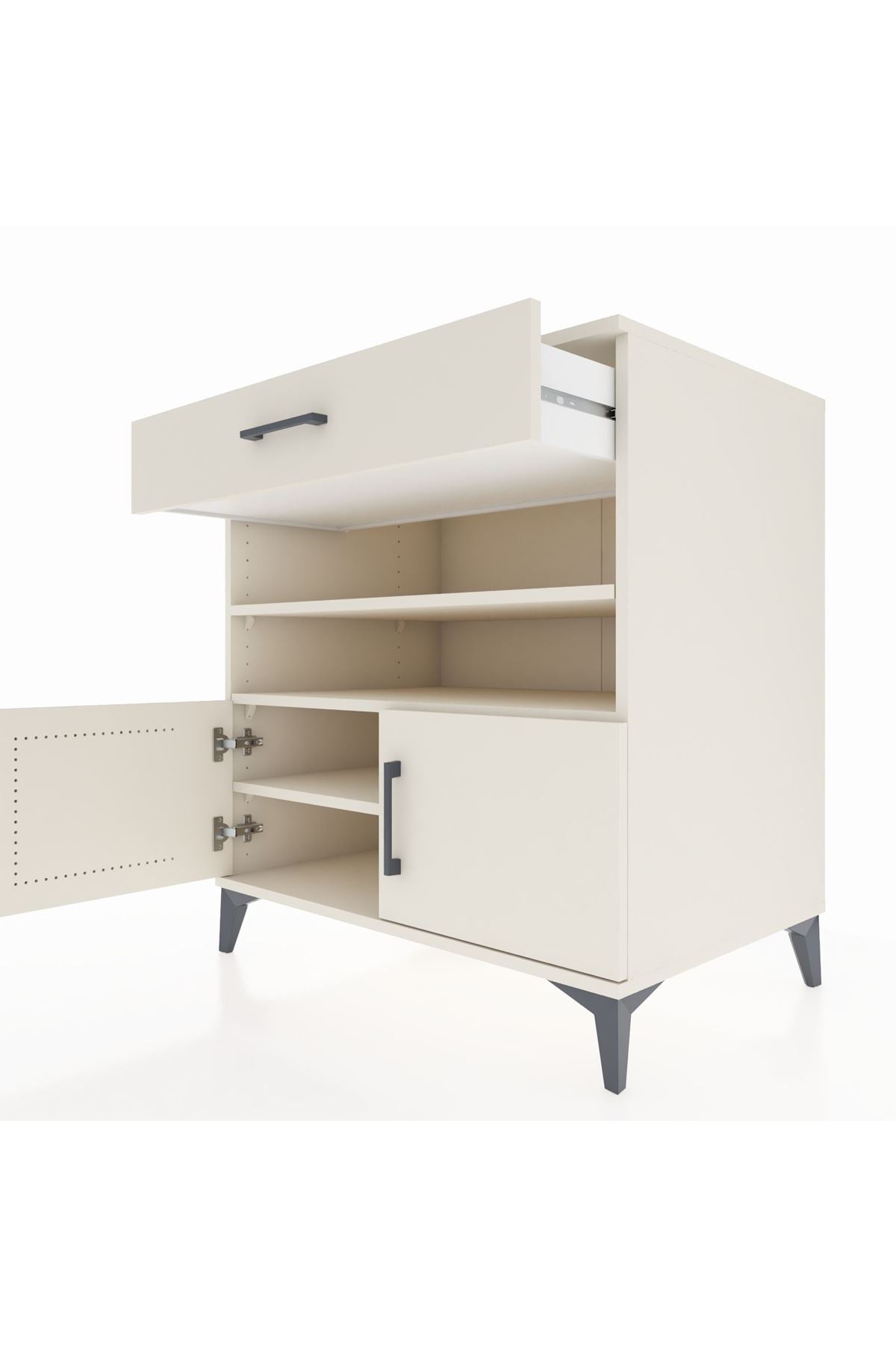 Kronos Şifonyer 3 Raflı Tek Çekmeceli 2 Kapaklı 88x59x96 - S70M026V1C