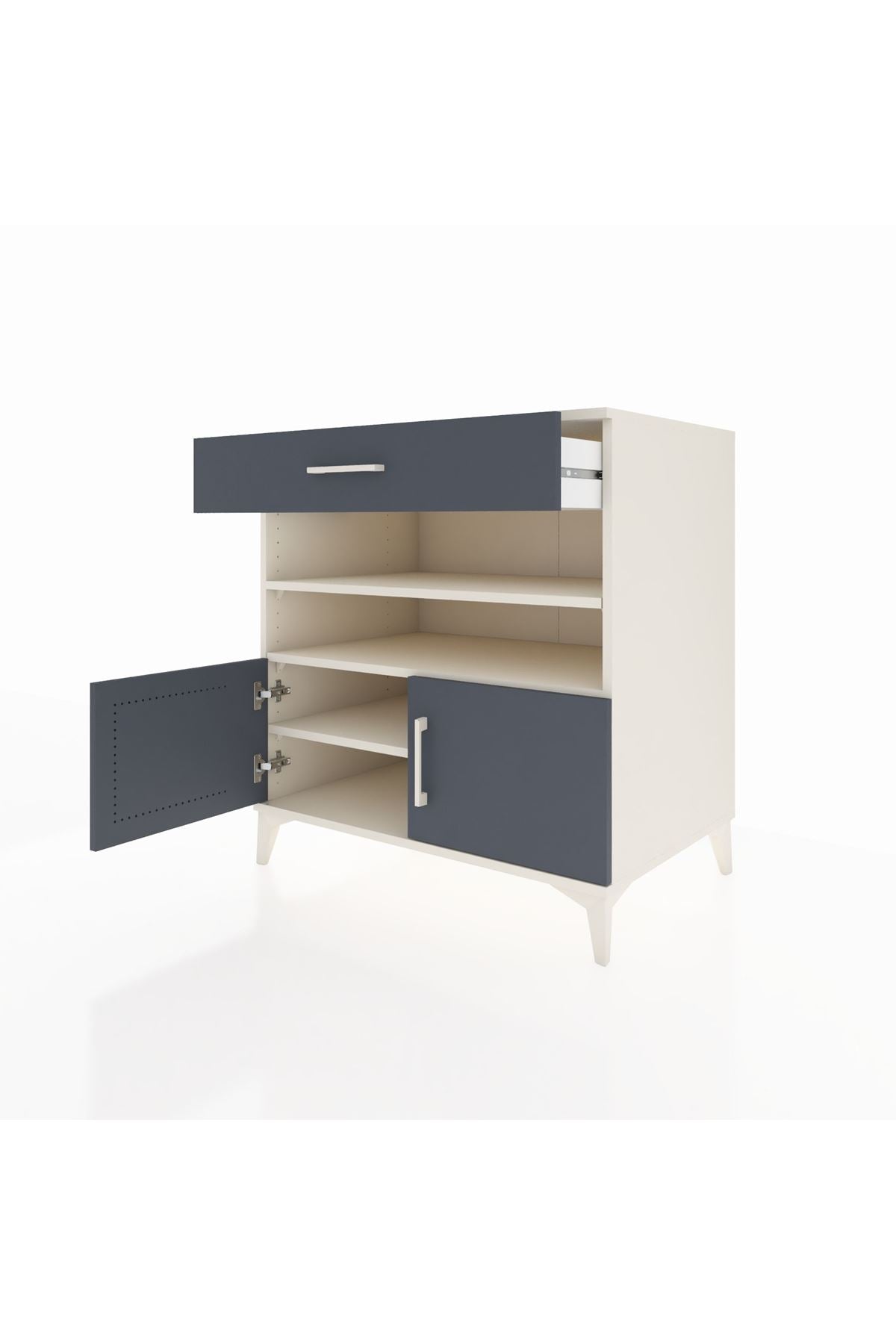 Kronos Şifonyer 3 Raflı Tek Çekmeceli 2 Kapaklı 88x59x96 - S70M026V2C