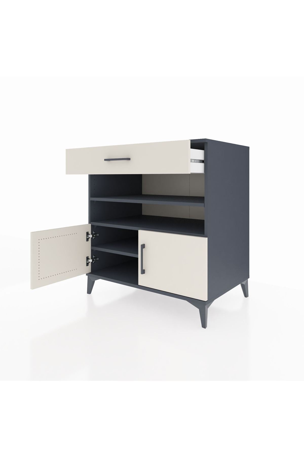 Kronos Şifonyer 3 Raflı Tek Çekmeceli 2 Kapaklı 88x59x96 - S70M026V4C