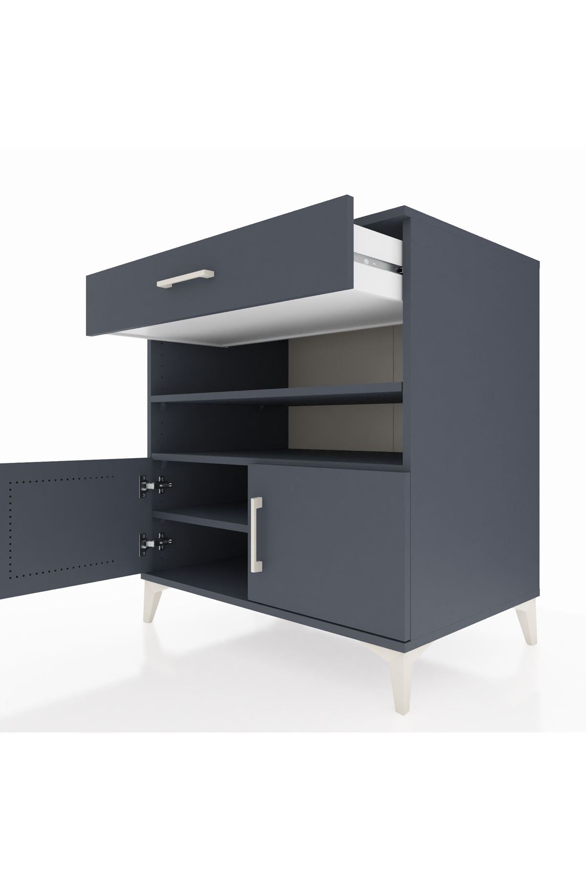 Kronos Şifonyer 3 Raflı Tek Çekmeceli 2 Kapaklı 88x59x96 - S70M026V5C