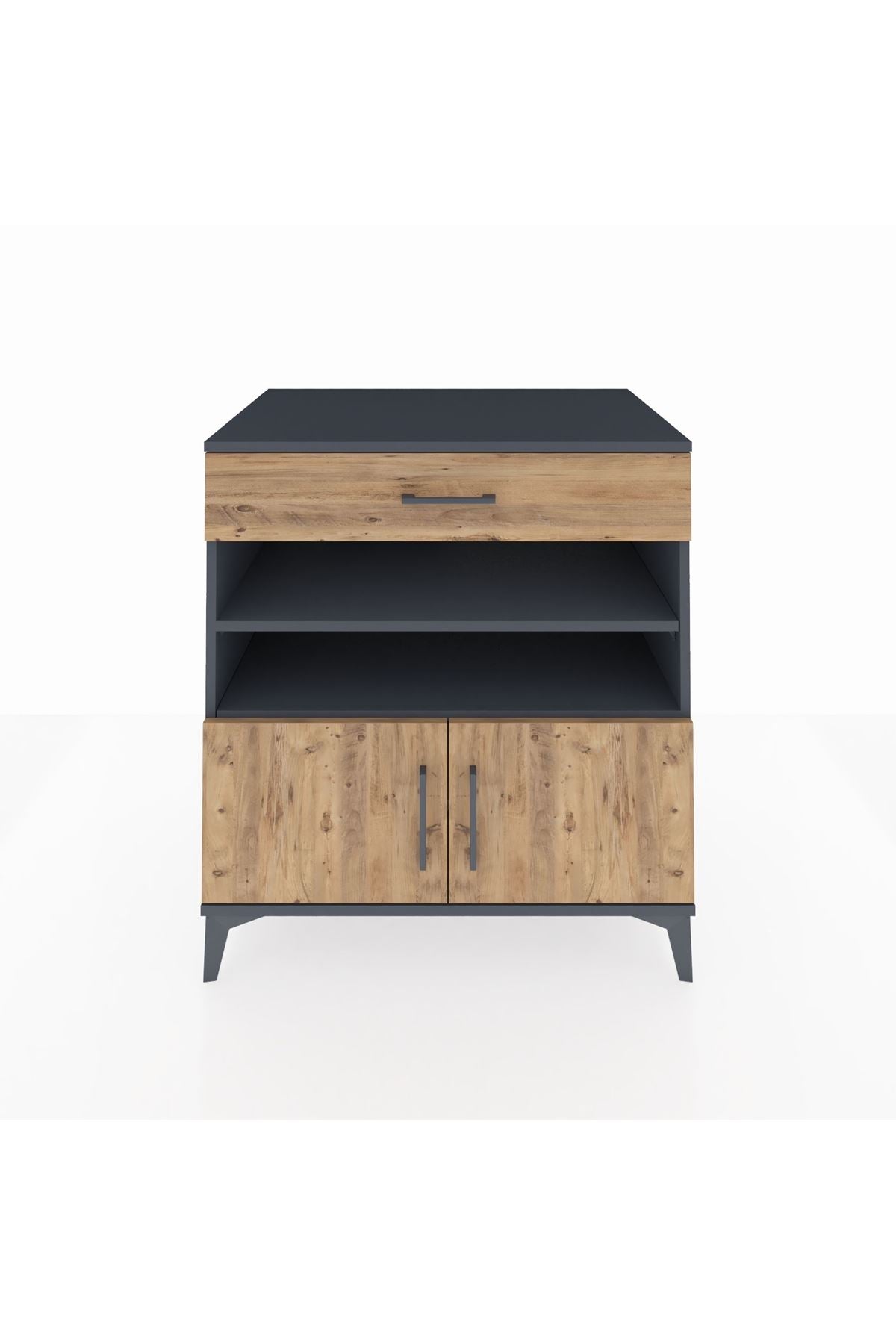 Kronos Şifonyer 3 Raflı Tek Çekmeceli 2 Kapaklı 88x59x96 - S70M026V6C