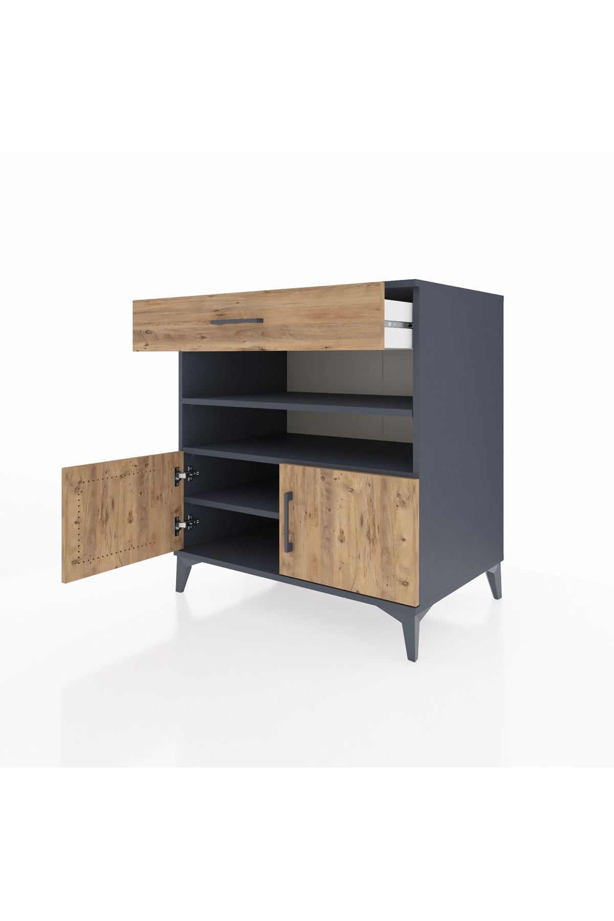 Kronos Şifonyer 3 Raflı Tek Çekmeceli 2 Kapaklı 88x59x96 - S70M026V6C