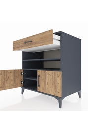Kronos Şifonyer 3 Raflı Tek Çekmeceli 2 Kapaklı 88x59x96 - S70M026V6C