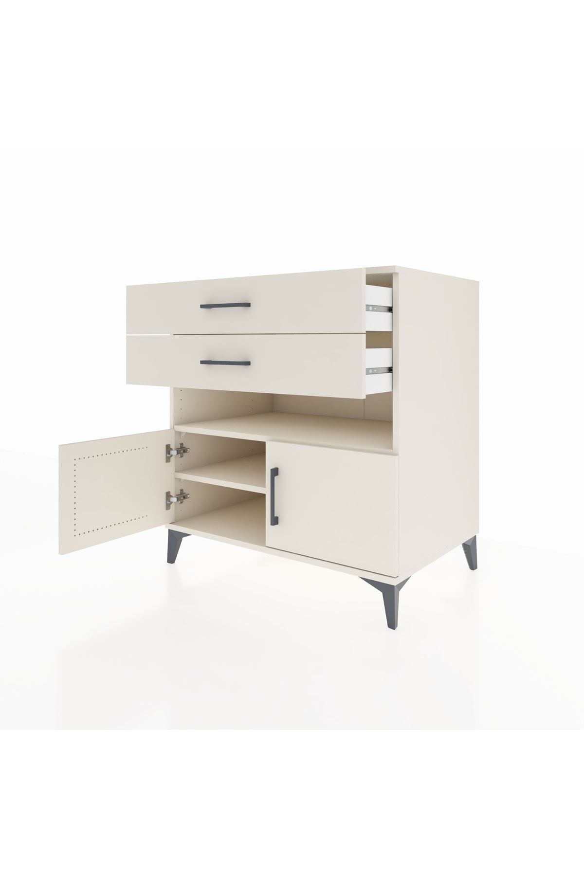 Kronos Şifonyer 2 Raflı 2 Çekmeceli 2 Kapaklı 88x59x96 - S70M027V1C