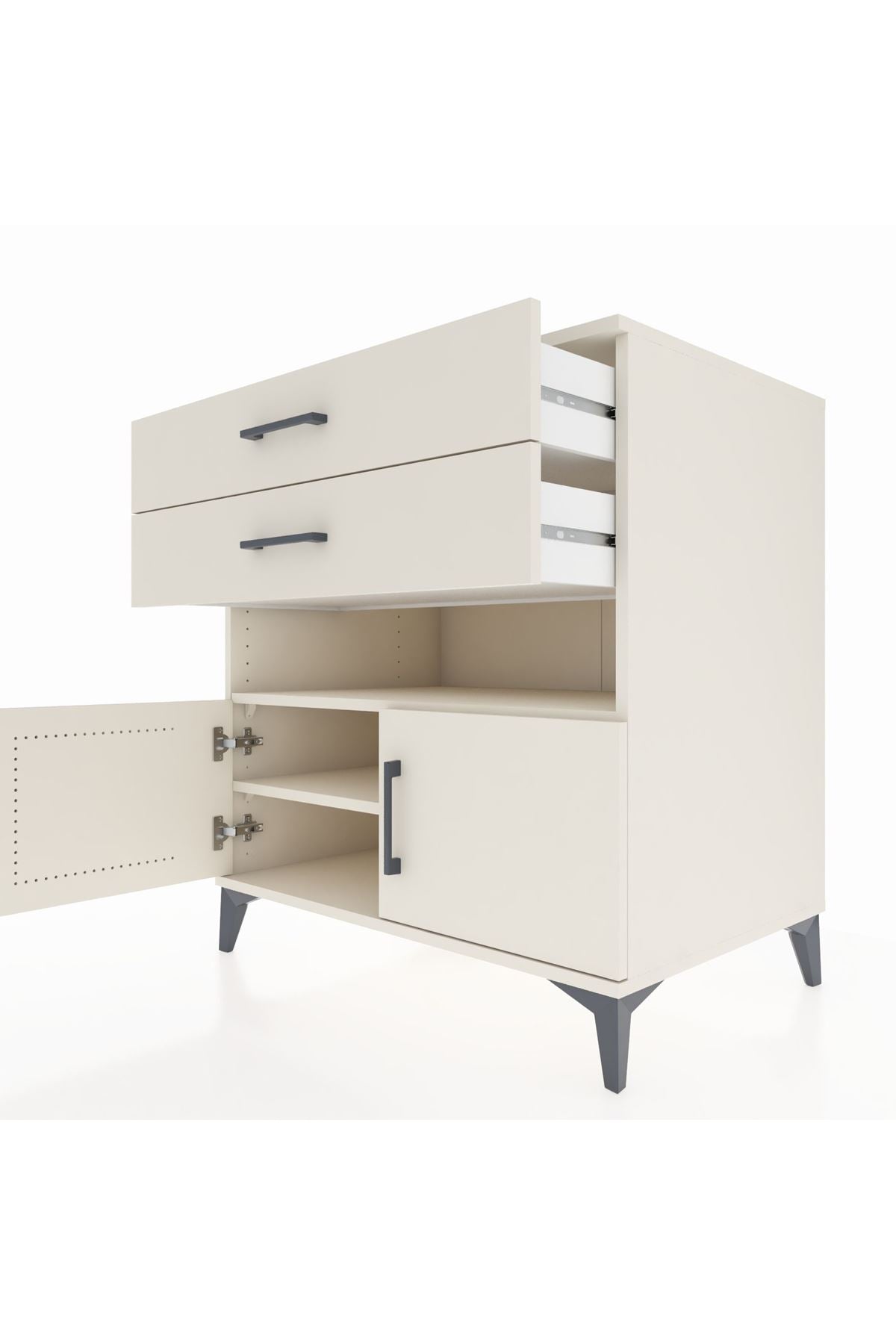 Kronos Şifonyer 2 Raflı 2 Çekmeceli 2 Kapaklı 88x59x96 - S70M027V1C