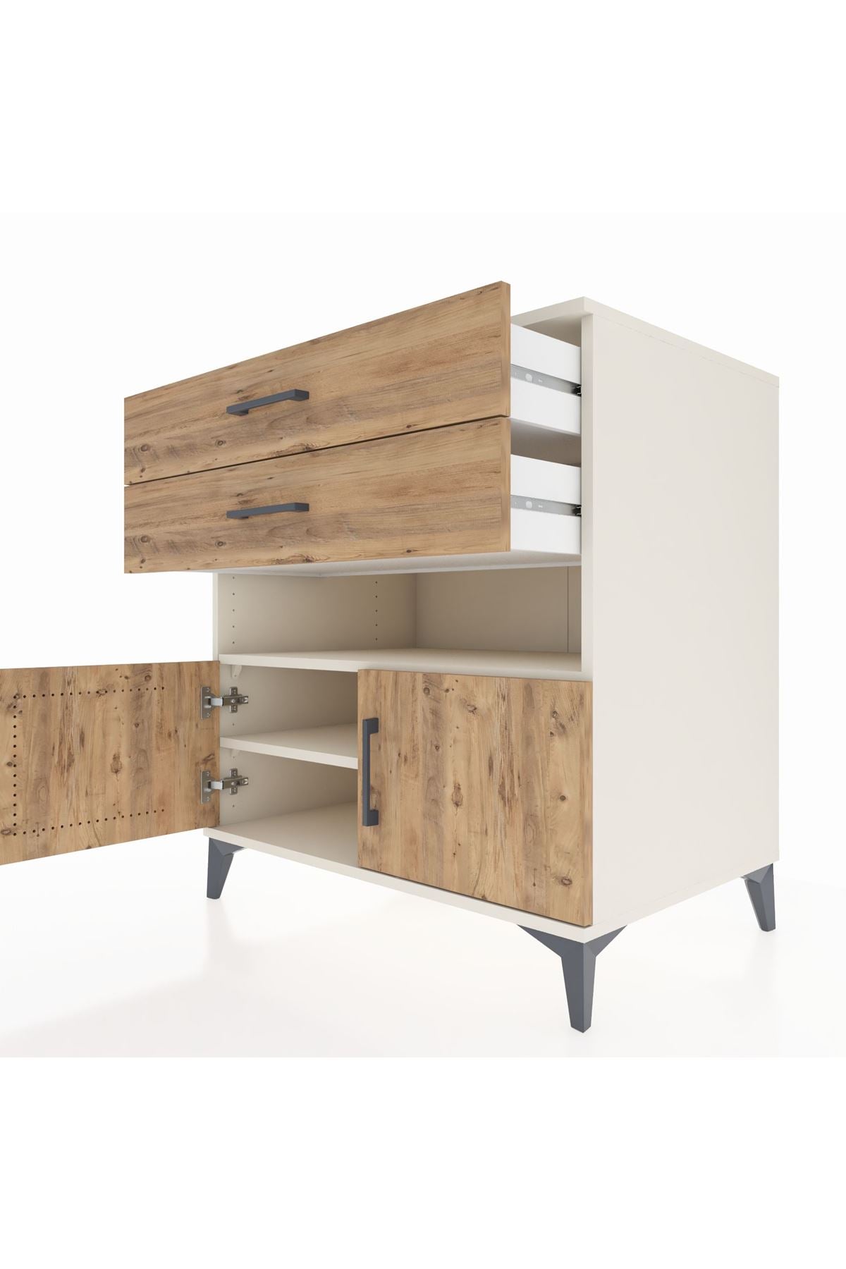 Kronos Şifonyer 2 Raflı 2 Çekmeceli 2 Kapaklı 88x59x96 - S70M027V3C