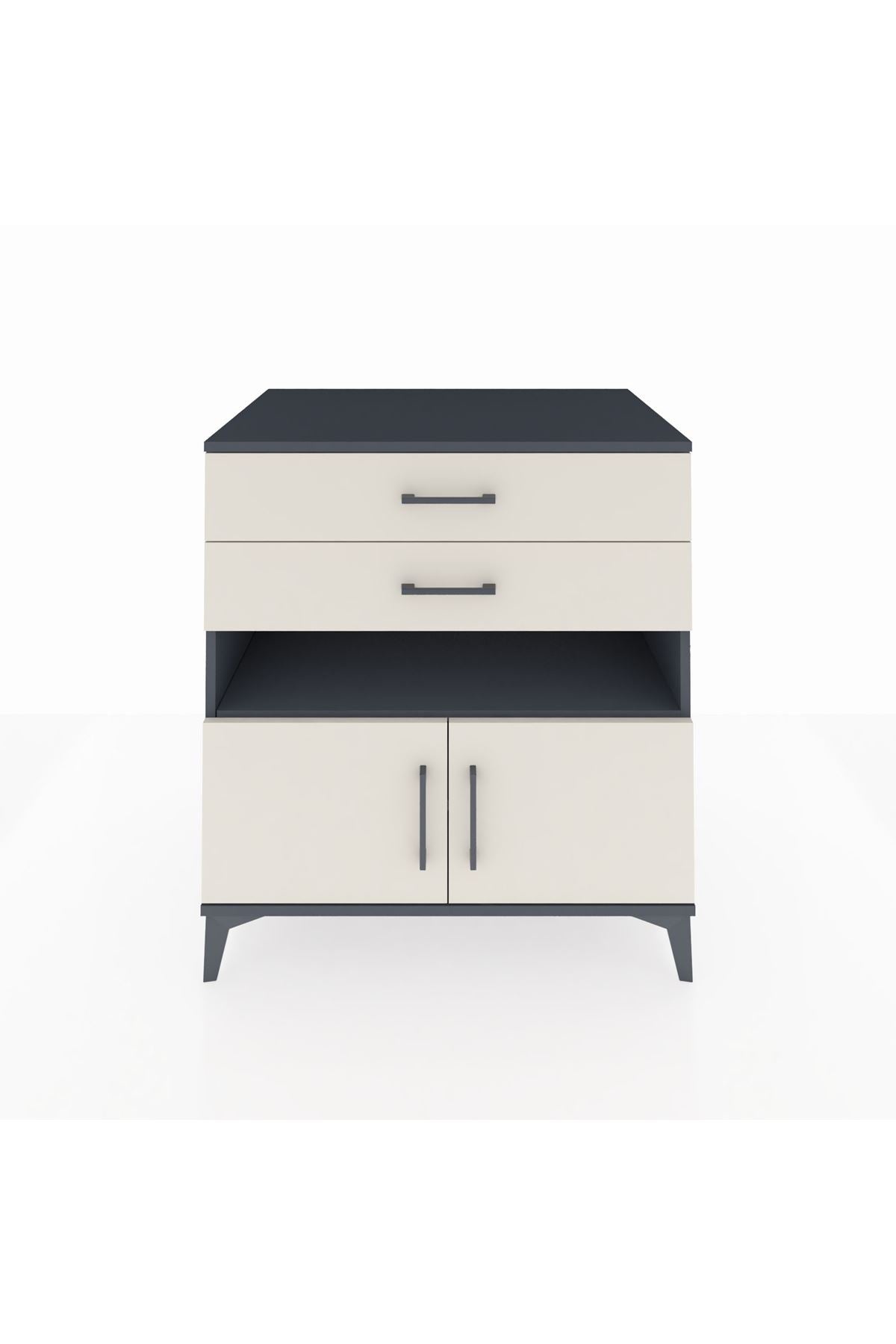 Kronos Şifonyer 2 Raflı 2 Çekmeceli 2 Kapaklı 88x59x96 - S70M027V4C