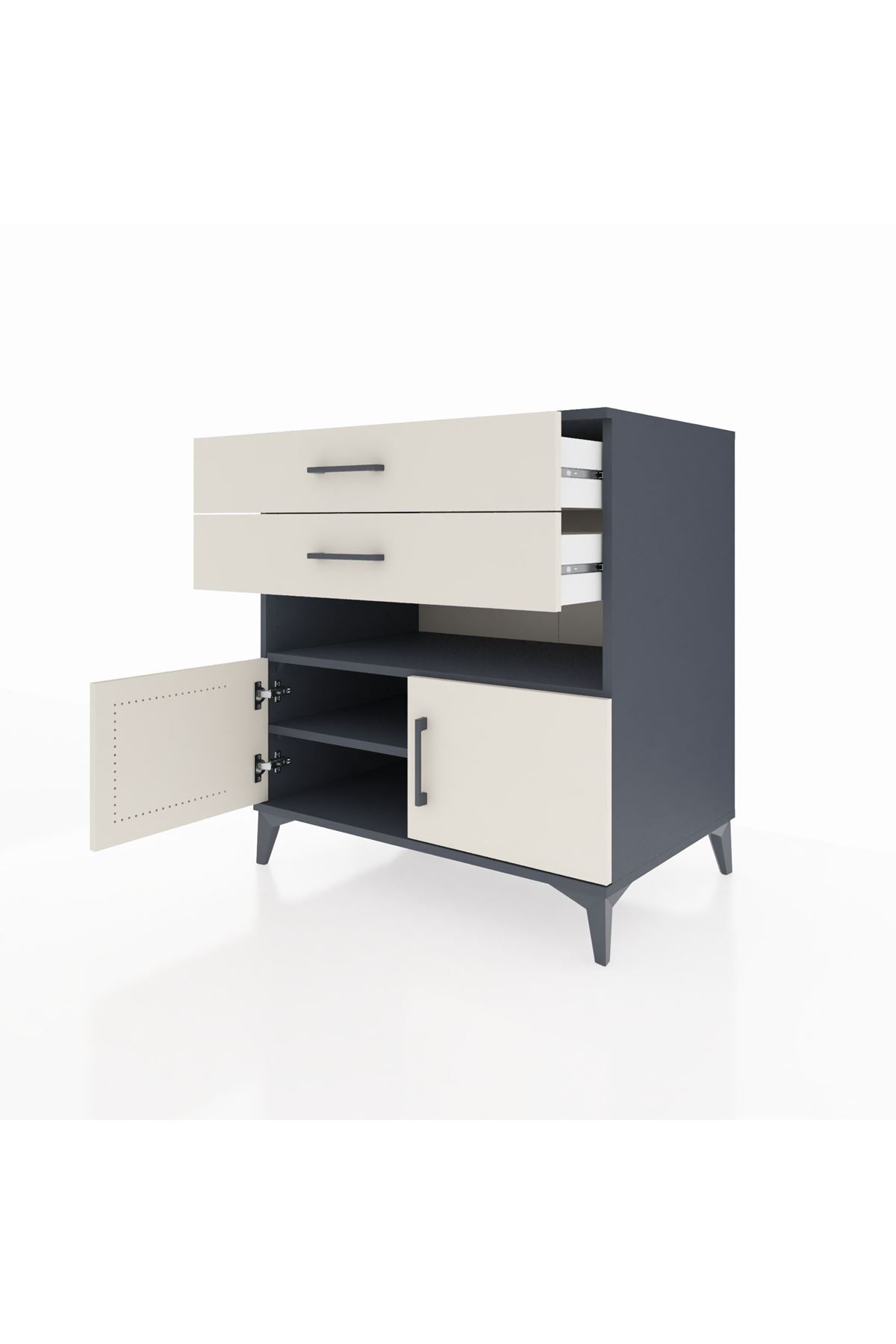 Kronos Şifonyer 2 Raflı 2 Çekmeceli 2 Kapaklı 88x59x96 - S70M027V4C