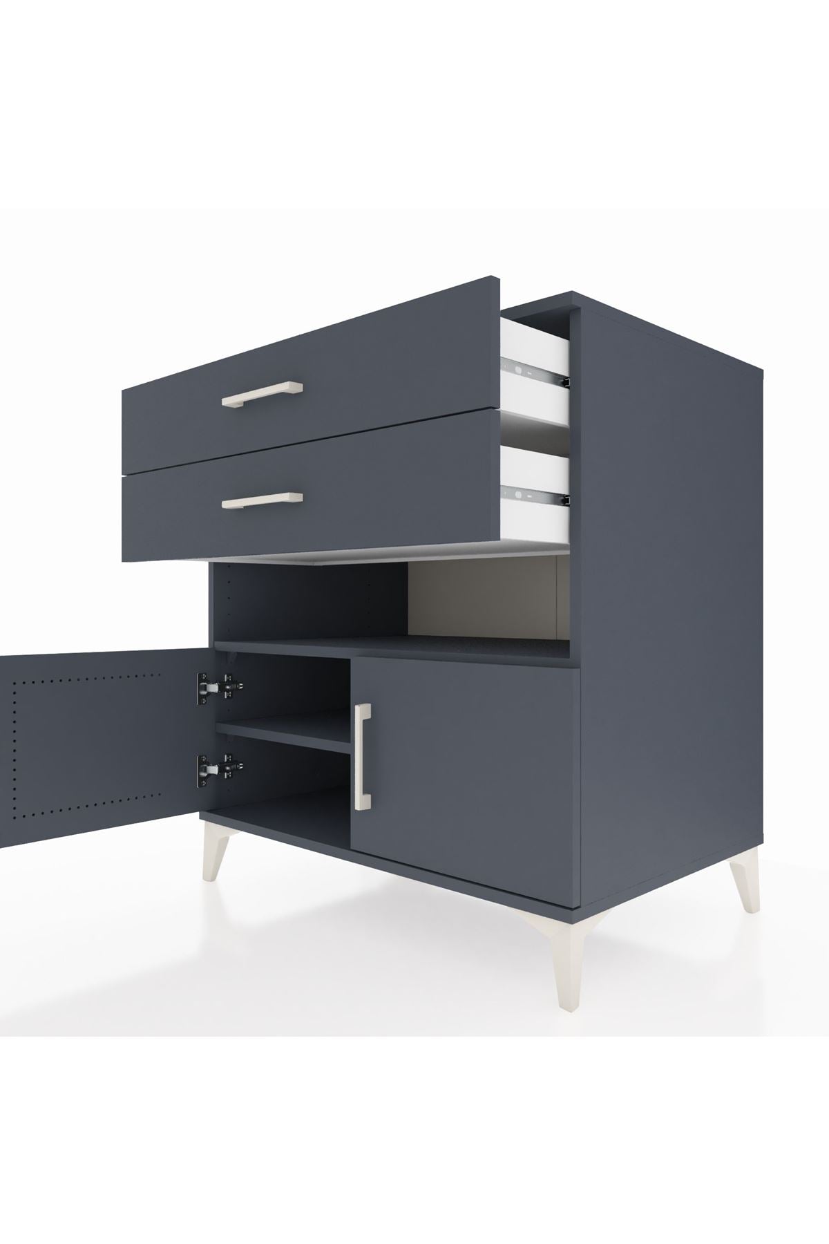 Kronos Şifonyer 2 Raflı 2 Çekmeceli 2 Kapaklı 88x59x96 - S70M027V5C