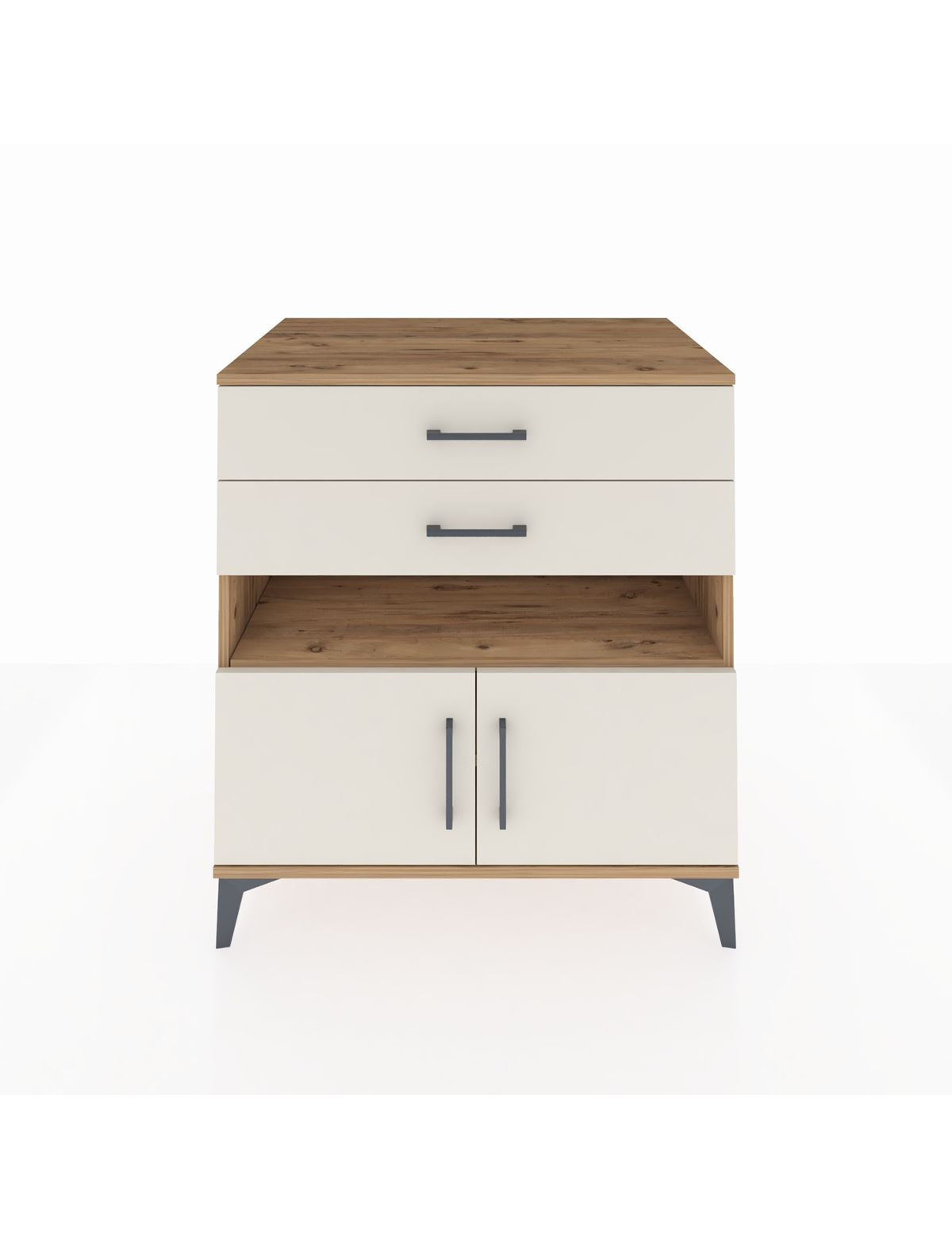 Kronos Şifonyer 2 Raflı 2 Çekmeceli 2 Kapaklı 88x59x96 - S70M027V7C