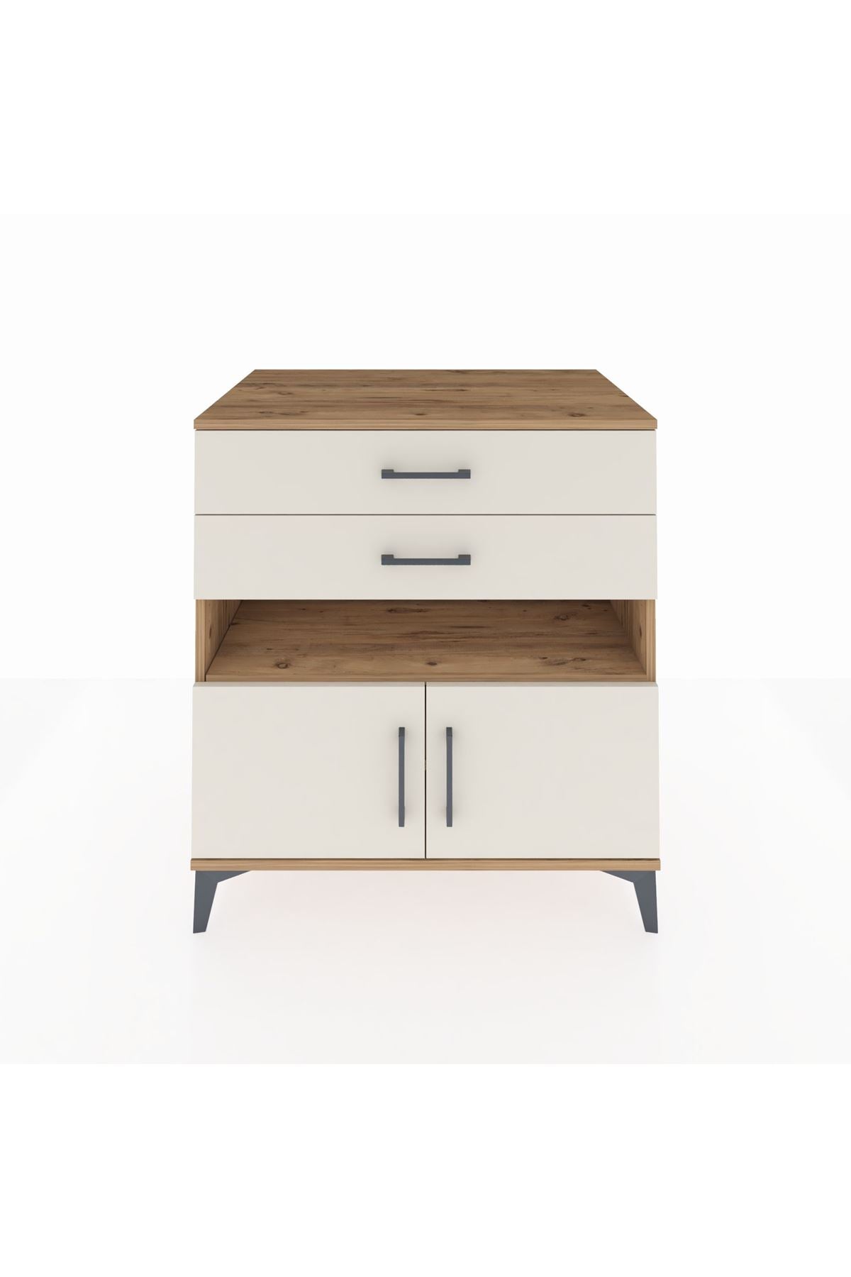Kronos Şifonyer 2 Raflı 2 Çekmeceli 2 Kapaklı 88x59x96 - S70M027V7C