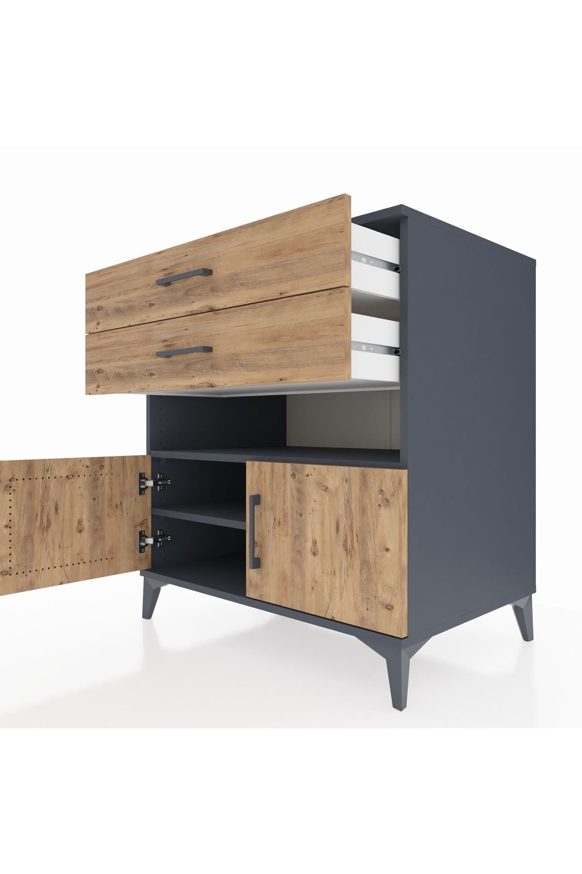 Kronos Şifonyer 2 Raflı 2 Çekmeceli 2 Kapaklı 88x59x96 - S70M027V6C