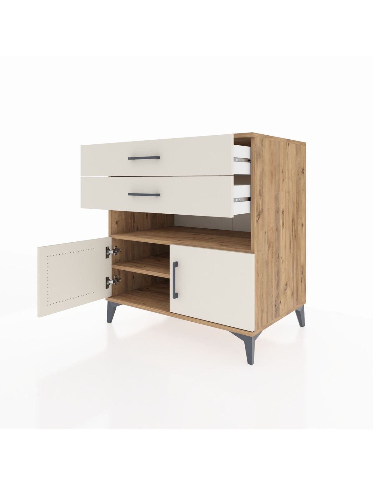 Kronos Şifonyer 2 Raflı 2 Çekmeceli 2 Kapaklı 88x59x96 - S70M027V7C