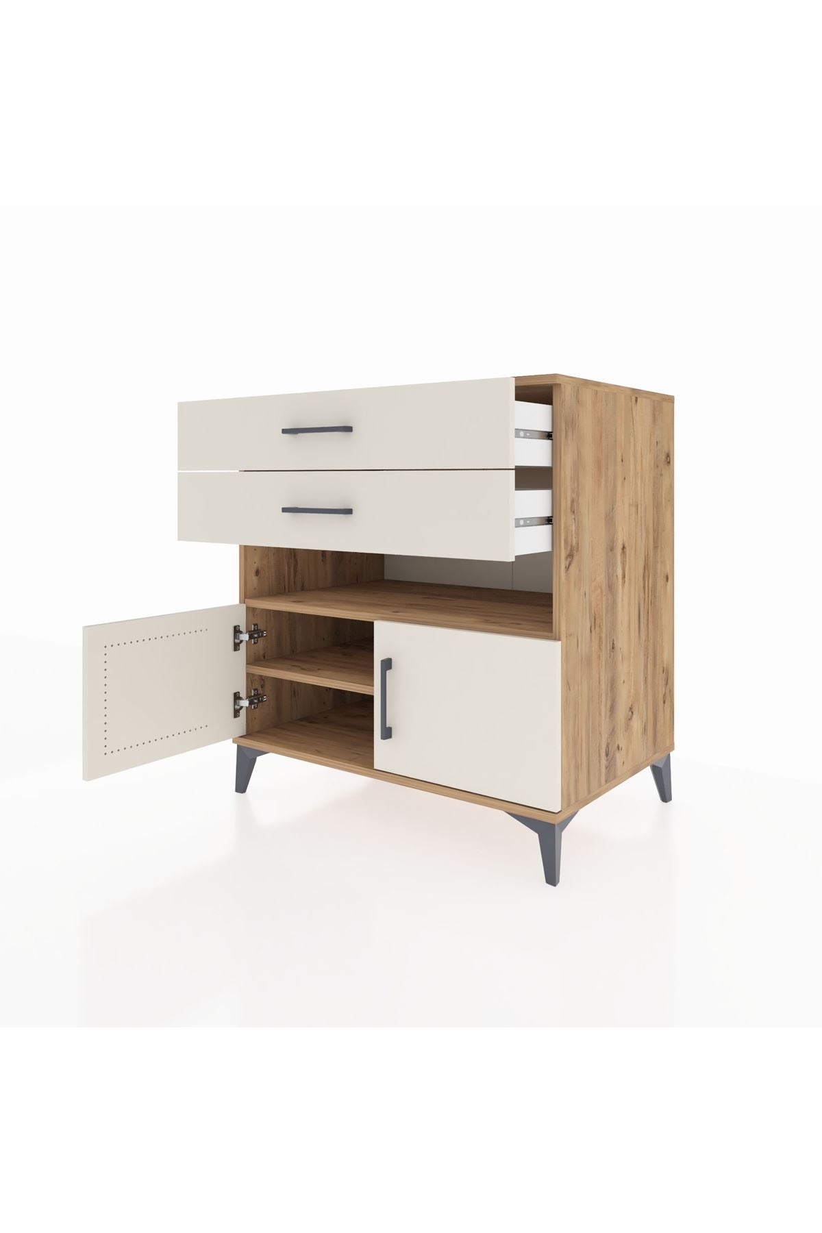 Kronos Şifonyer 2 Raflı 2 Çekmeceli 2 Kapaklı 88x59x96 - S70M027V7C