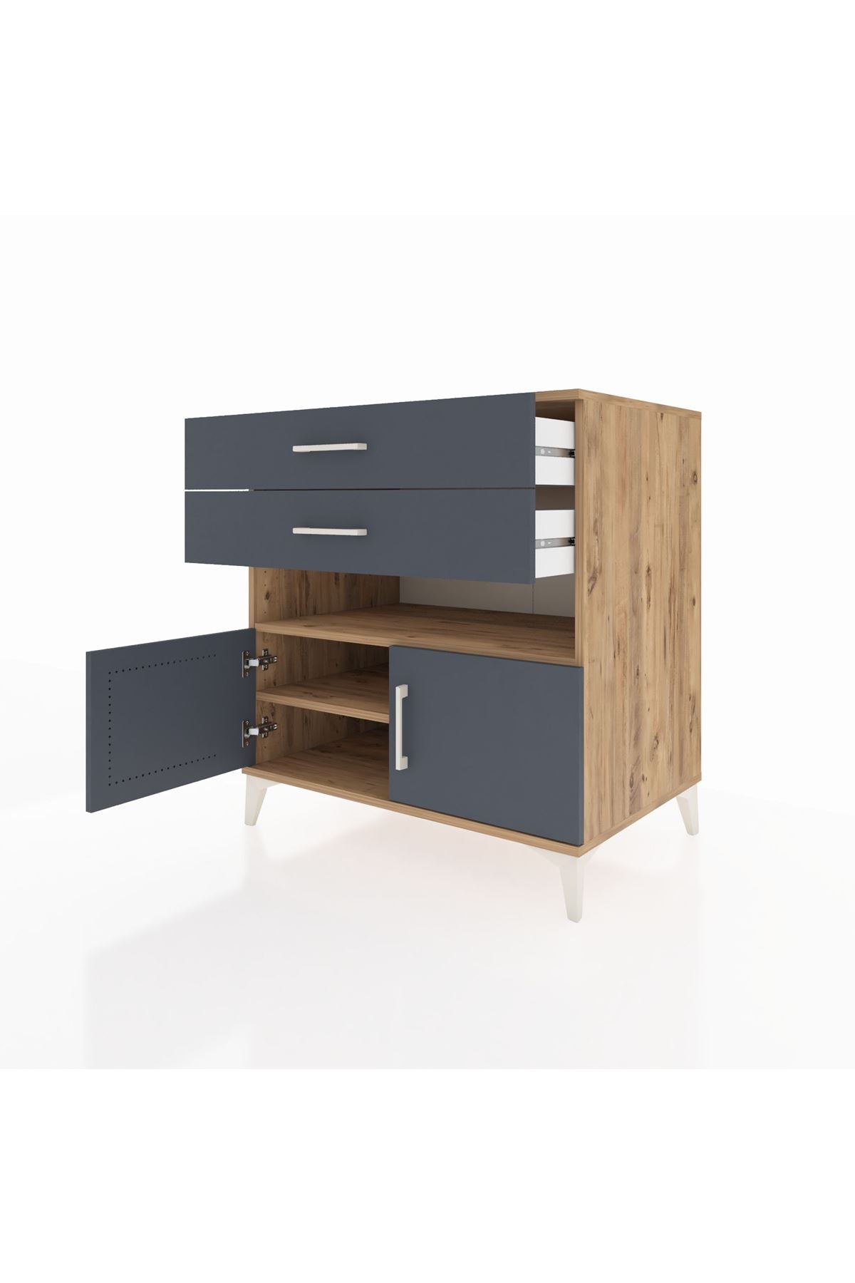 Kronos Şifonyer 2 Raflı 2 Çekmeceli 2 Kapaklı 88x59x96 - S70M027V8C