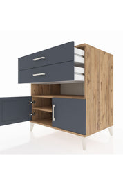 Kronos Şifonyer 2 Raflı 2 Çekmeceli 2 Kapaklı 88x59x96 - S70M027V8C