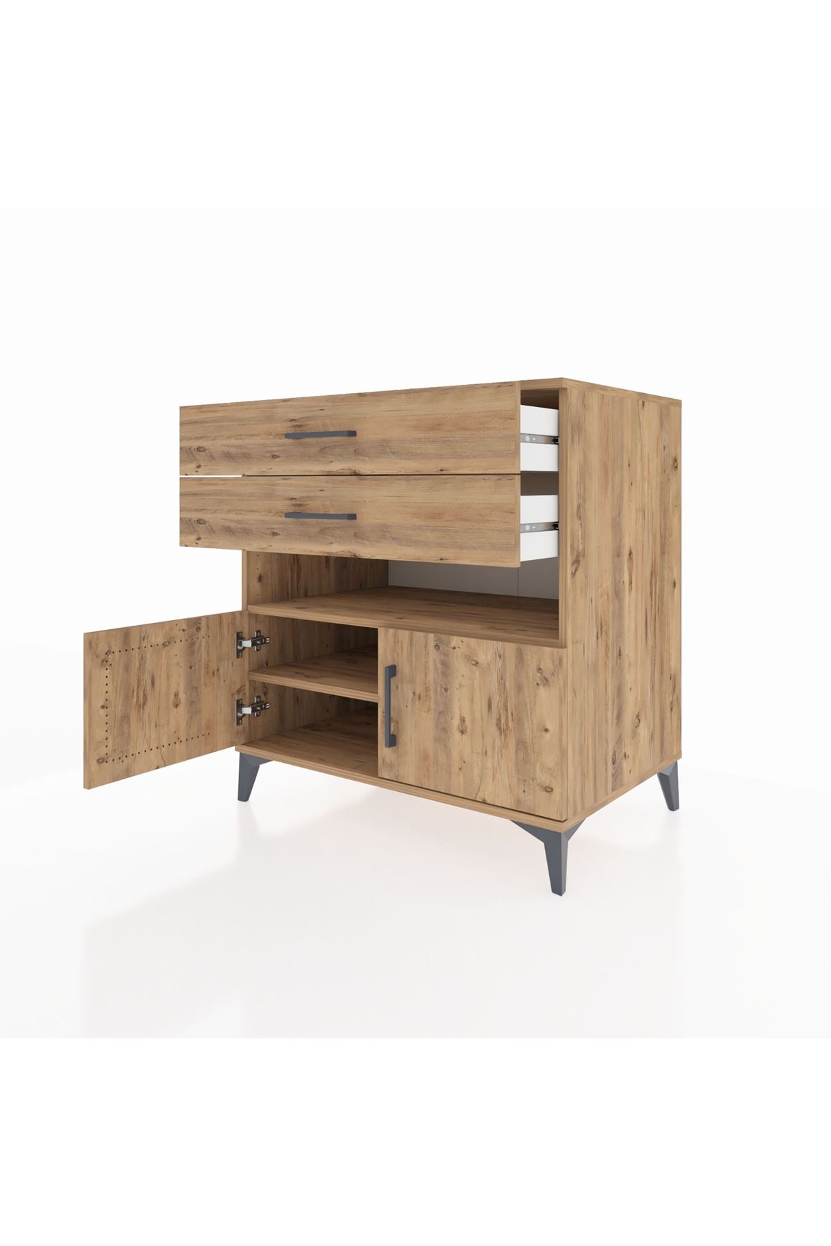 Kronos Şifonyer 2 Raflı 2 Çekmeceli 2 Kapaklı 88x59x96 - S70M027V9C