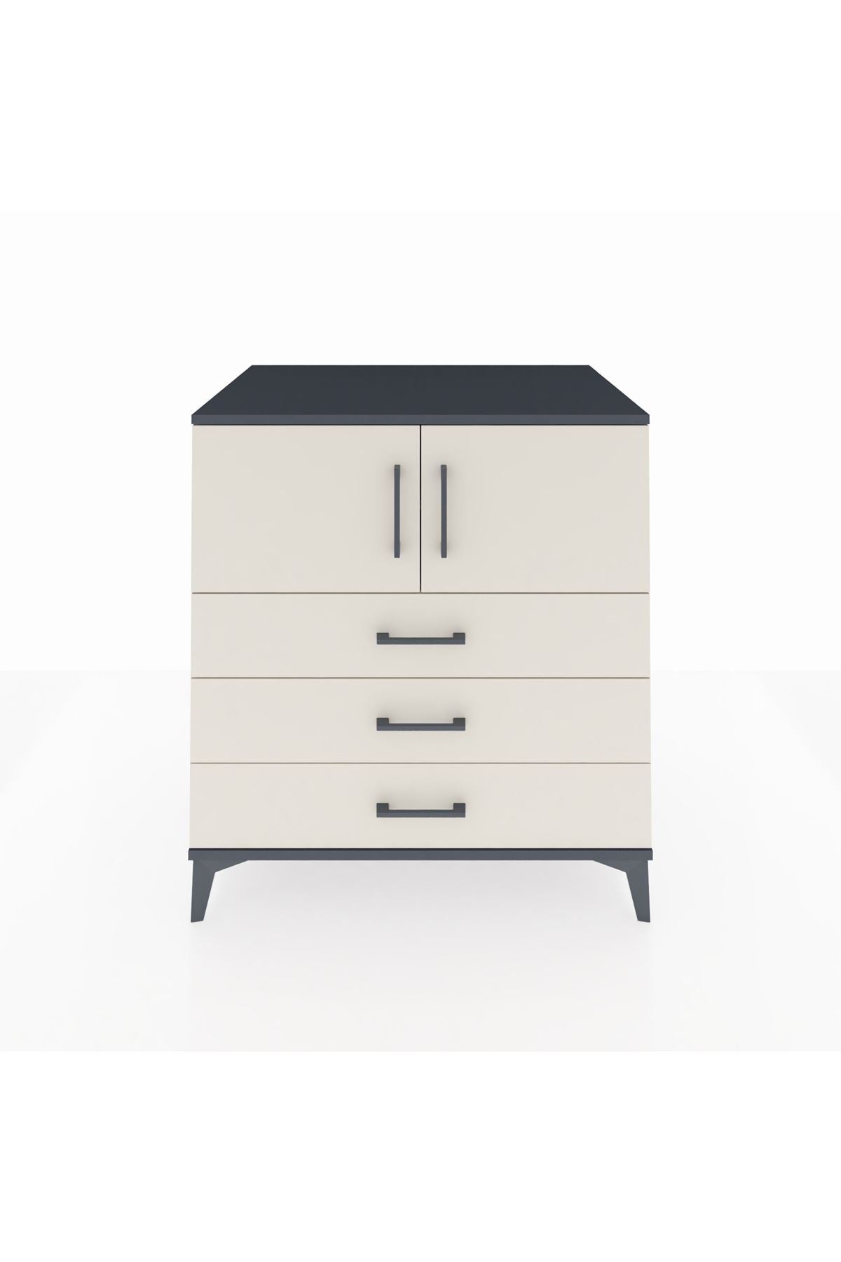Kronos Şifonyer 2 Raflı 3 Çekmeceli 2 Kapaklı 88x59x96 - S70M029V4C