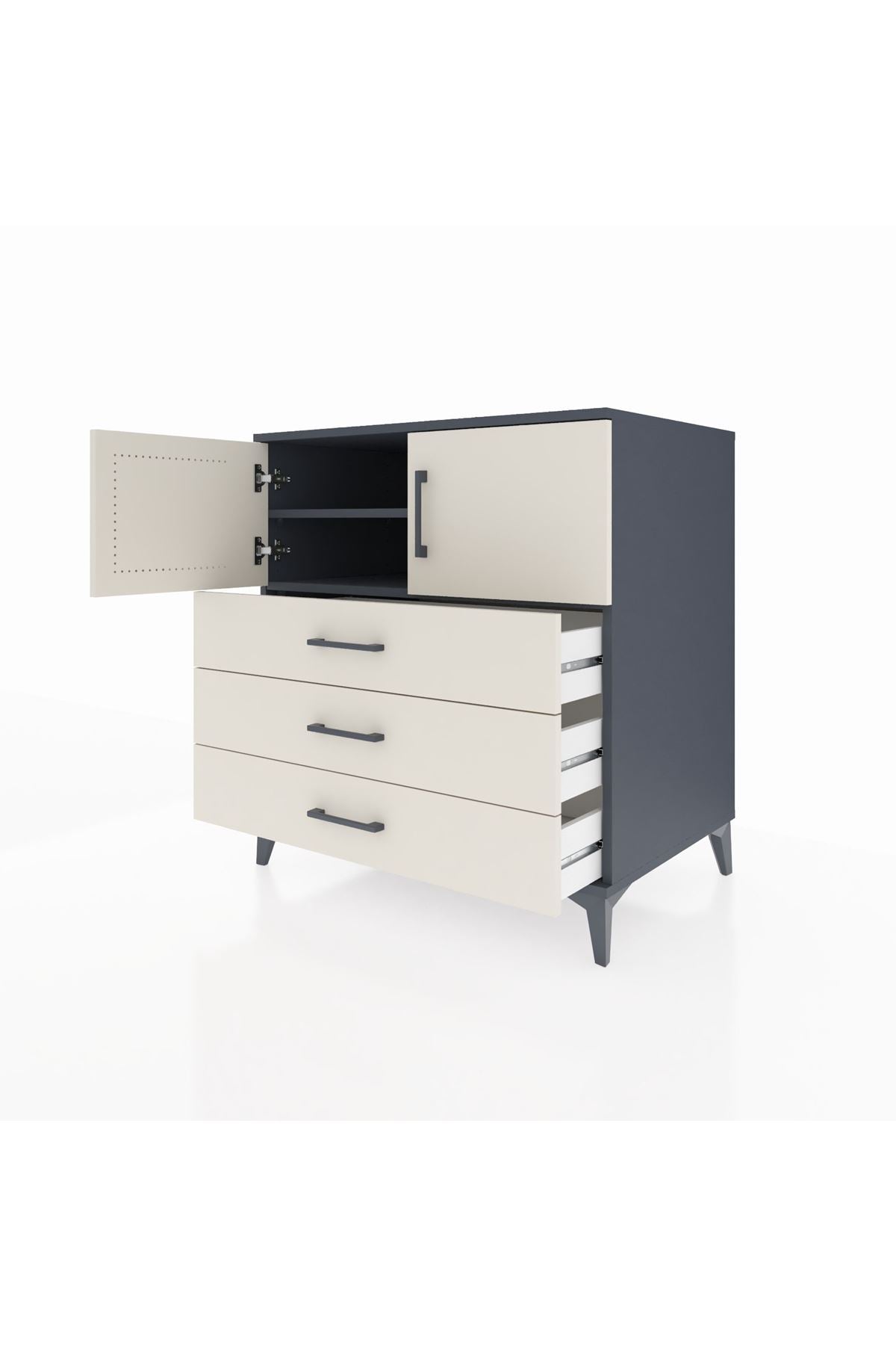 Kronos Şifonyer 2 Raflı 3 Çekmeceli 2 Kapaklı 88x59x96 - S70M029V4C